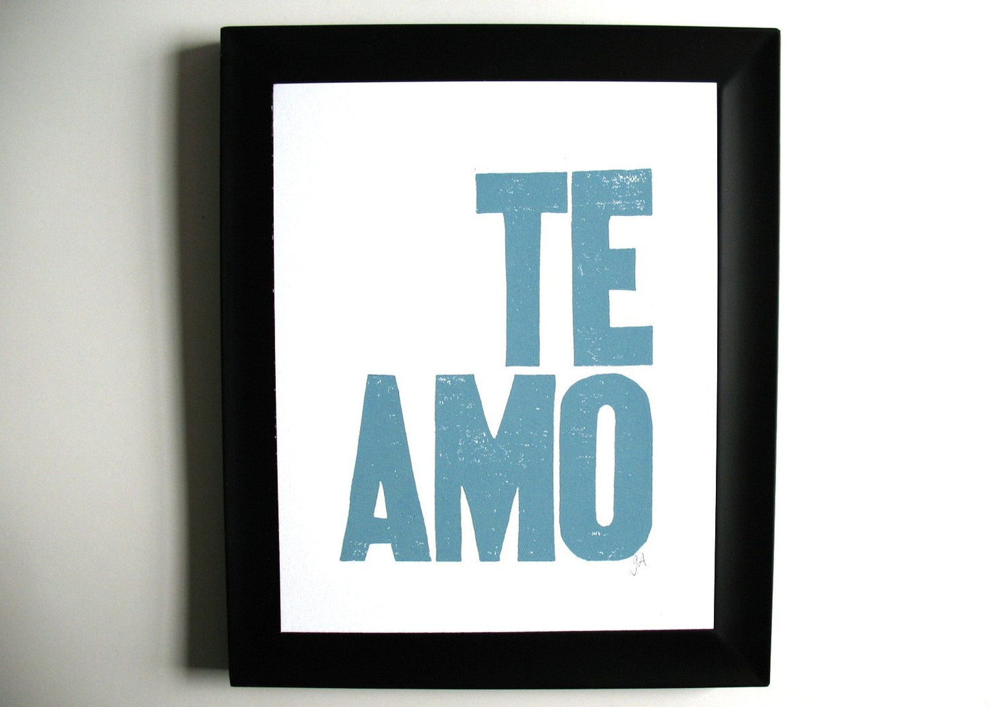 LINOCUT - Te amo - Hand-pressed linoleum block print (8x10in)