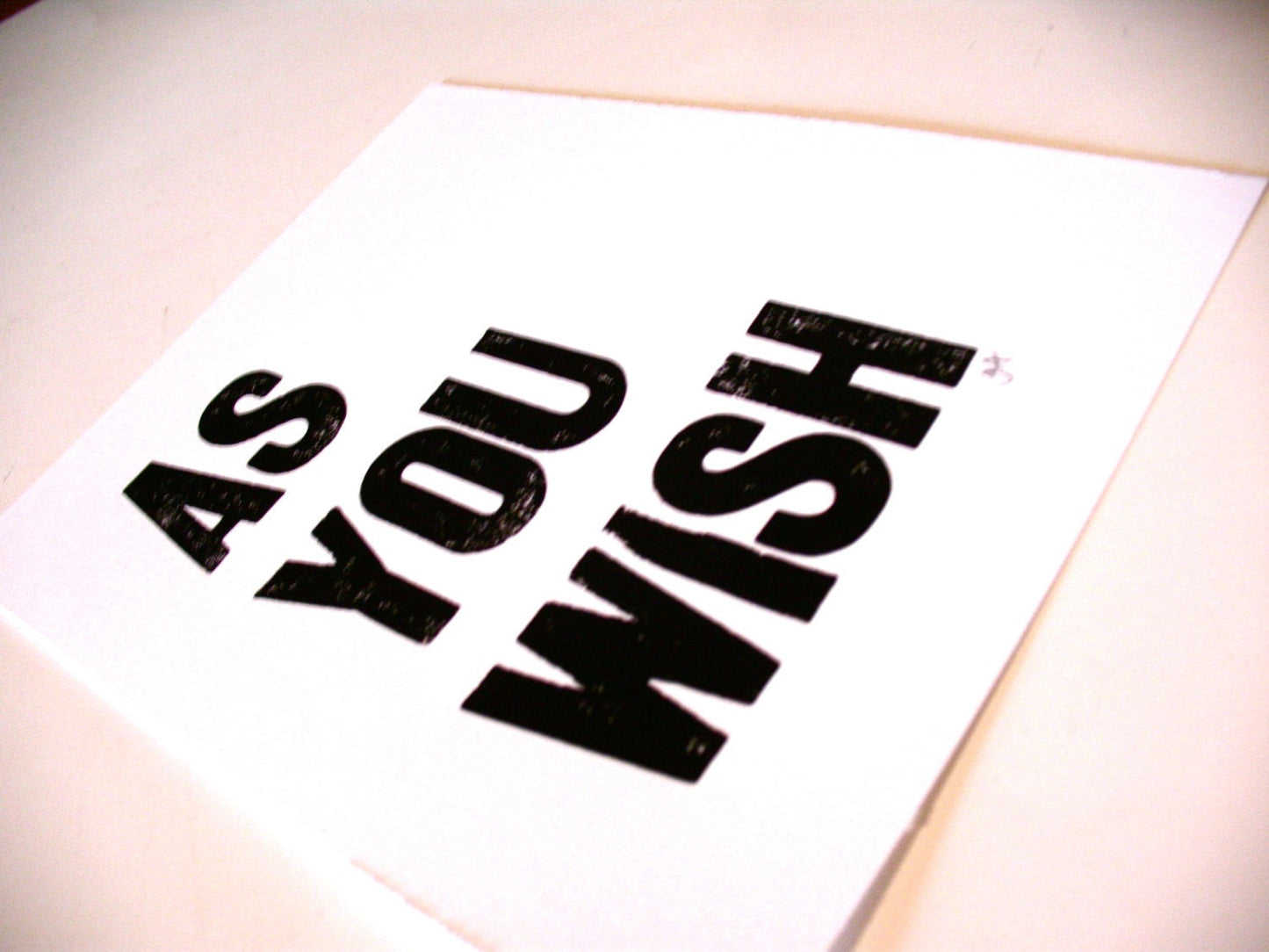 As you wish - Linocut print (8x10in)