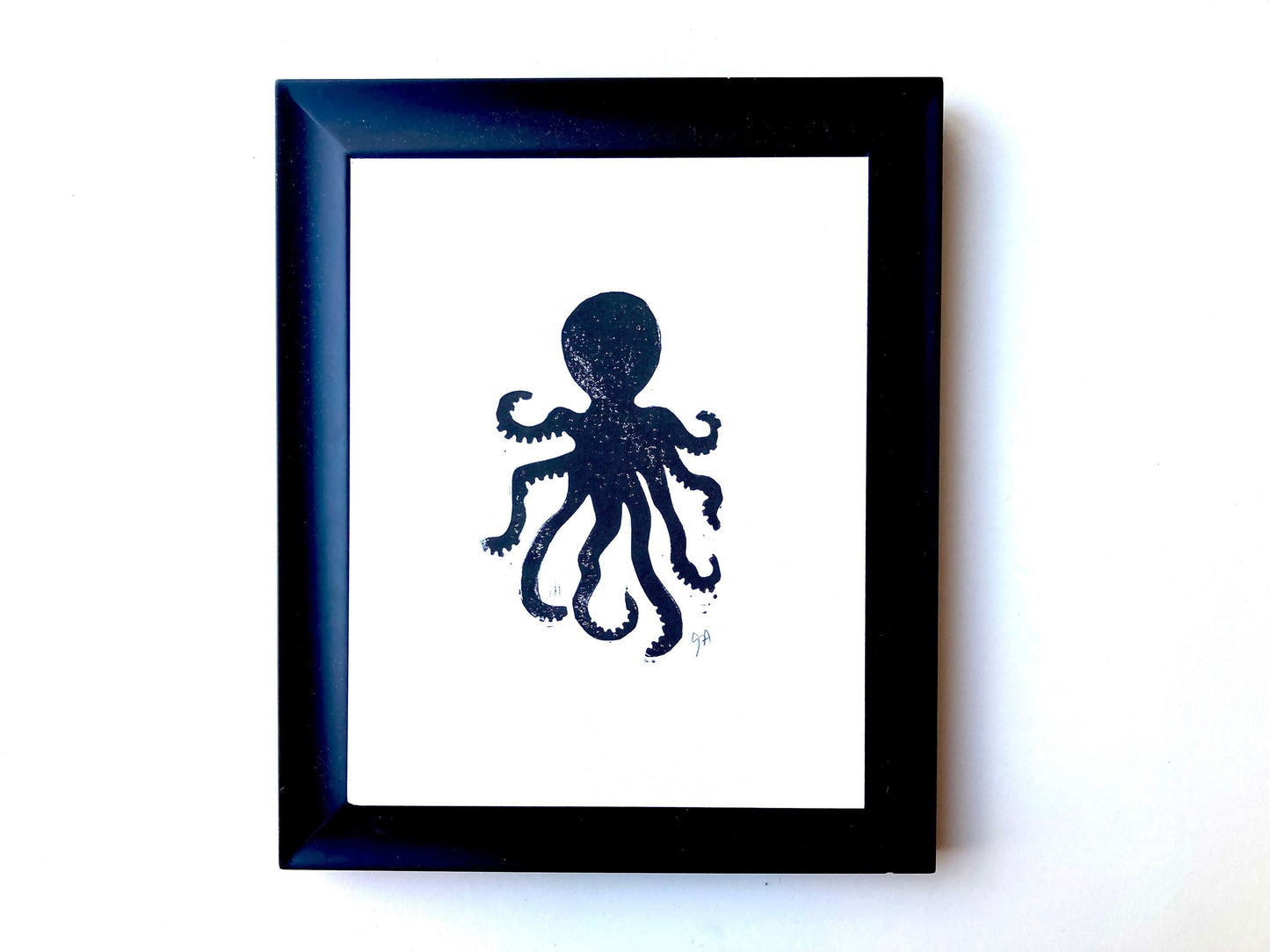 LINOCUT - Octopus - Hand-pressed linoleum block print (8x10in)