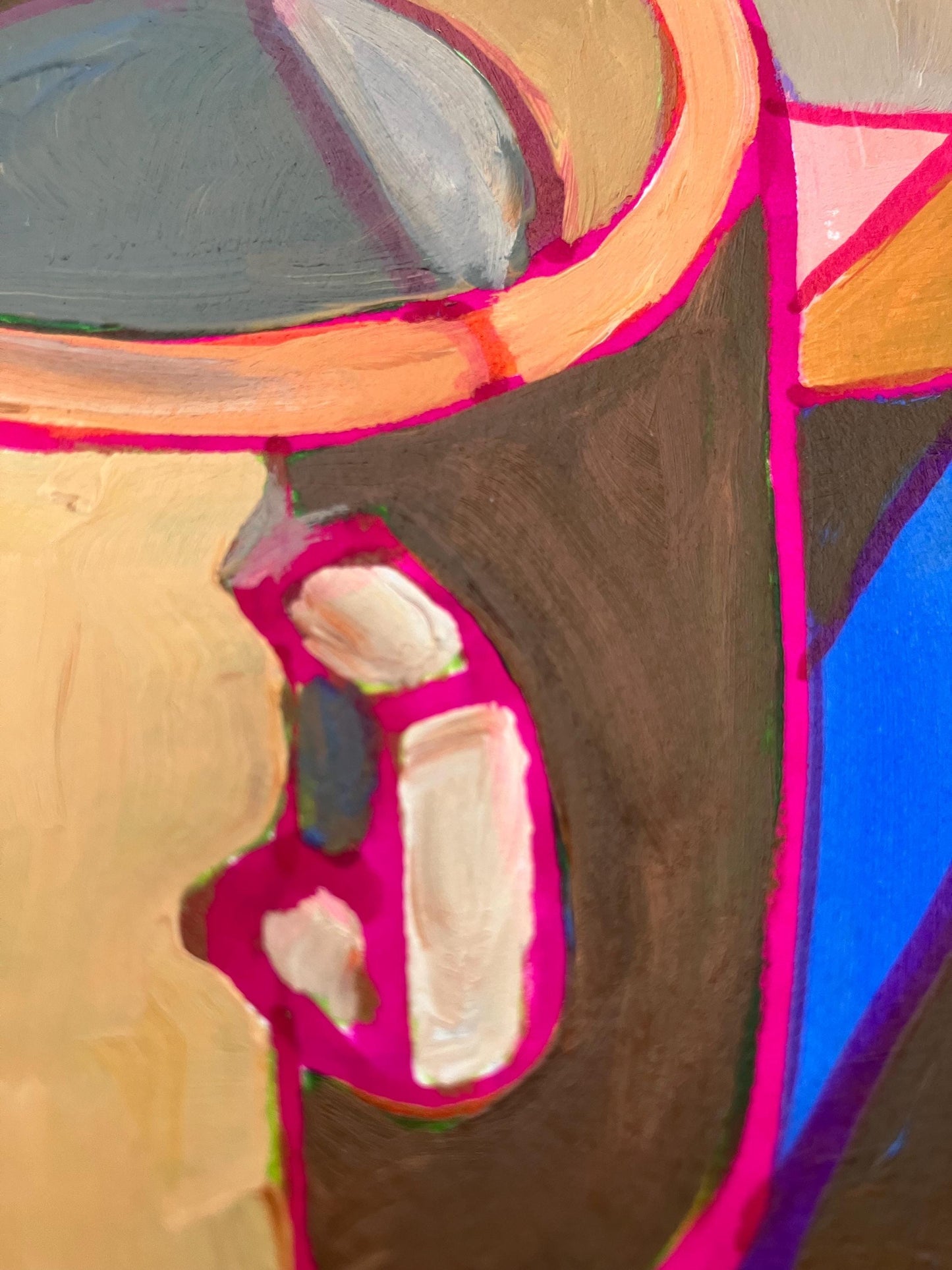 Coffee cup #2 - Original acrylic abstract painting of a coffee cup (8x10in)