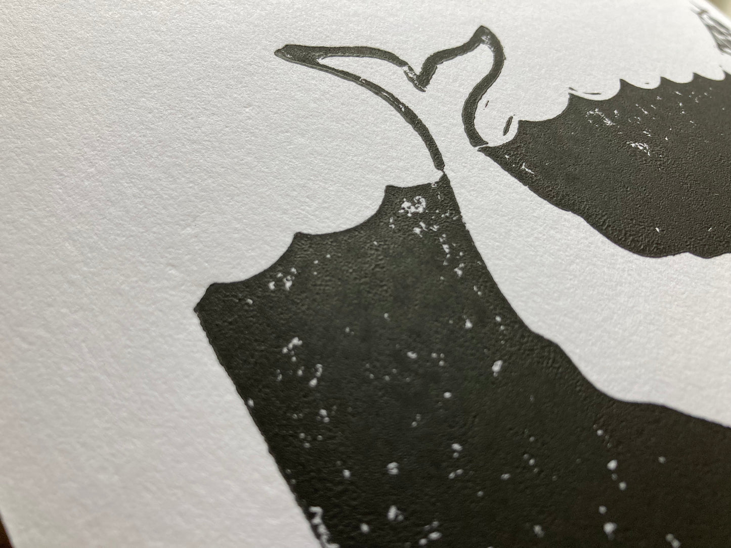 Moby Dick - Linocut print (8x10in)