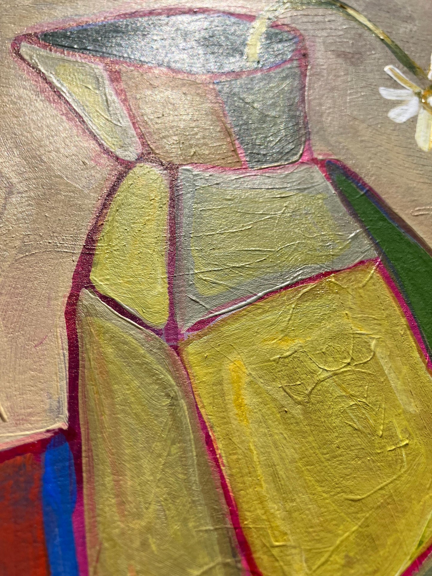Droopy daisy original acrylic painting (8x10in)