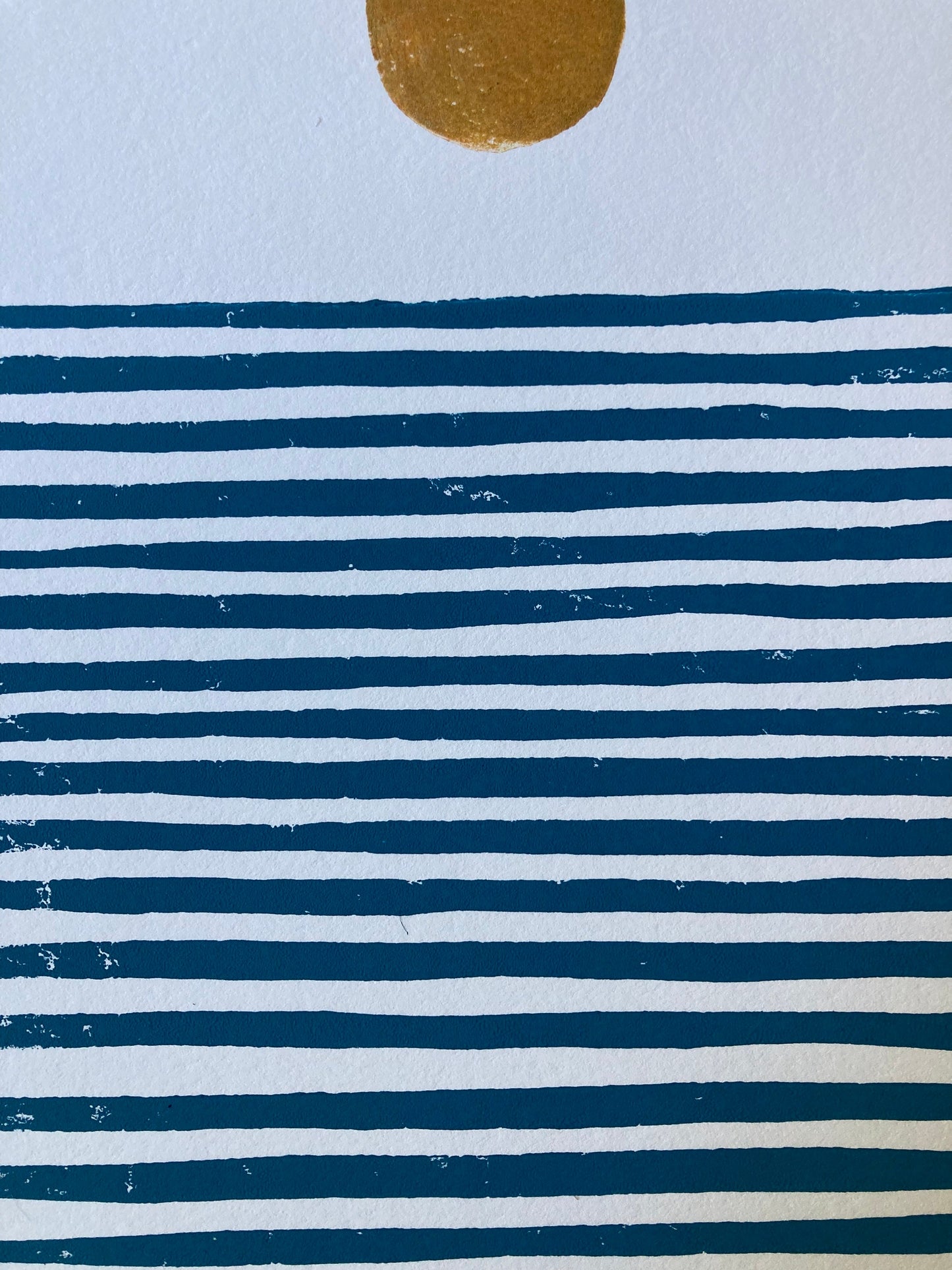 Ocean - Linocut print (8x10in)