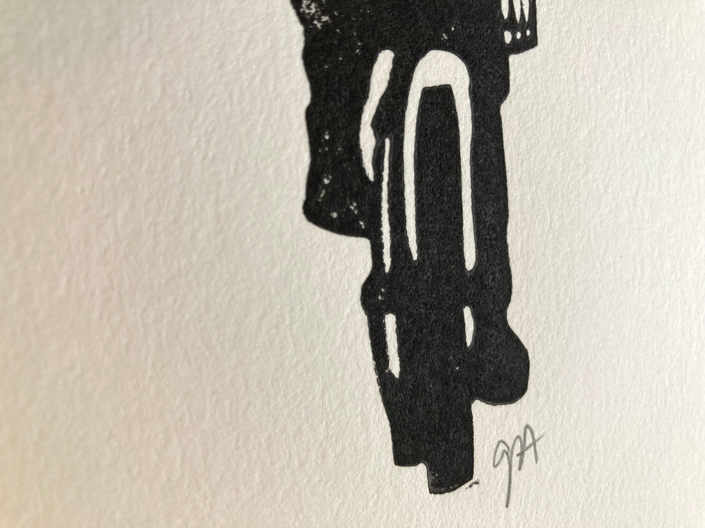 Holding Hands - Linocut print (8x10in)