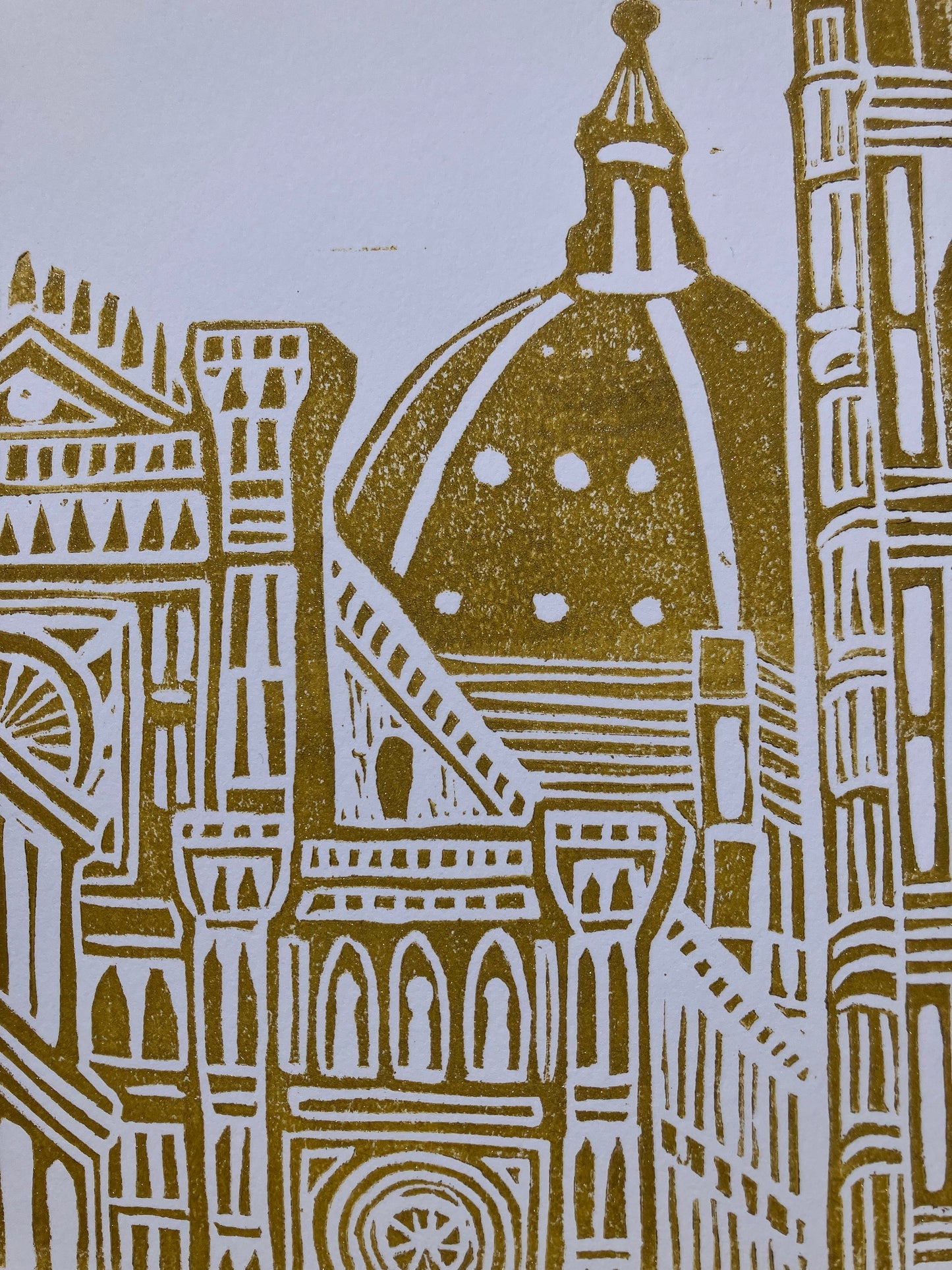 Duomo, Florence, Italy - Linocut print (8x10in)