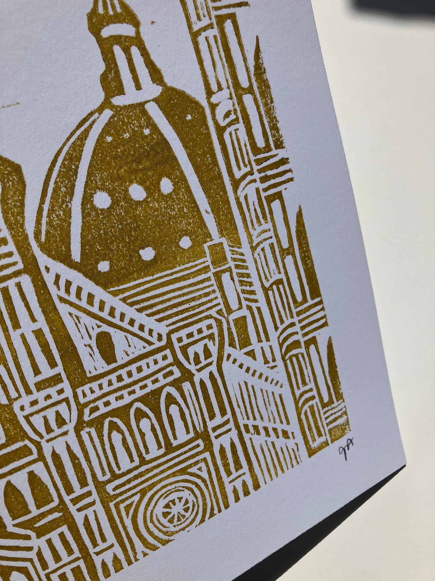 Duomo, Florence, Italy - Linocut print (8x10in)