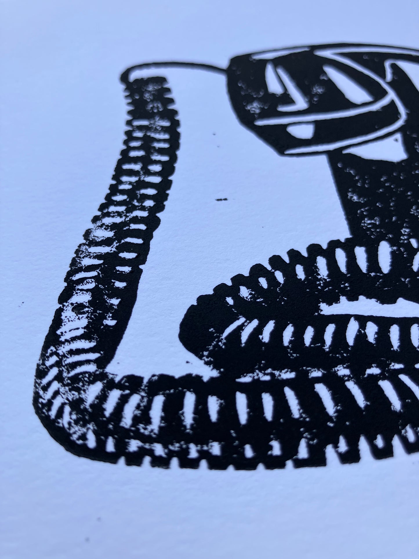 Rotary phone - Linocut print (8x10in)