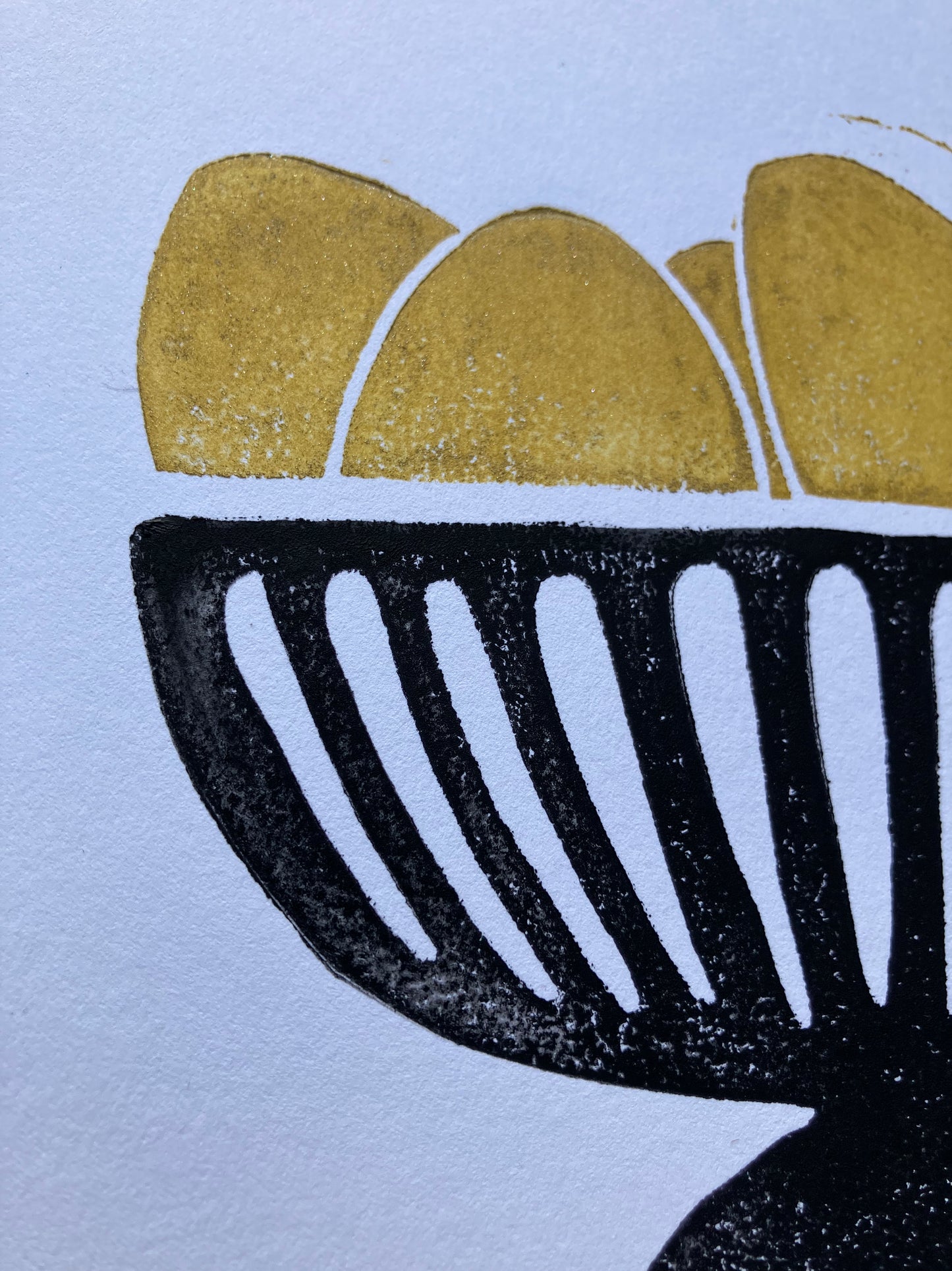 Five golden eggs - Linocut print (8x10in)