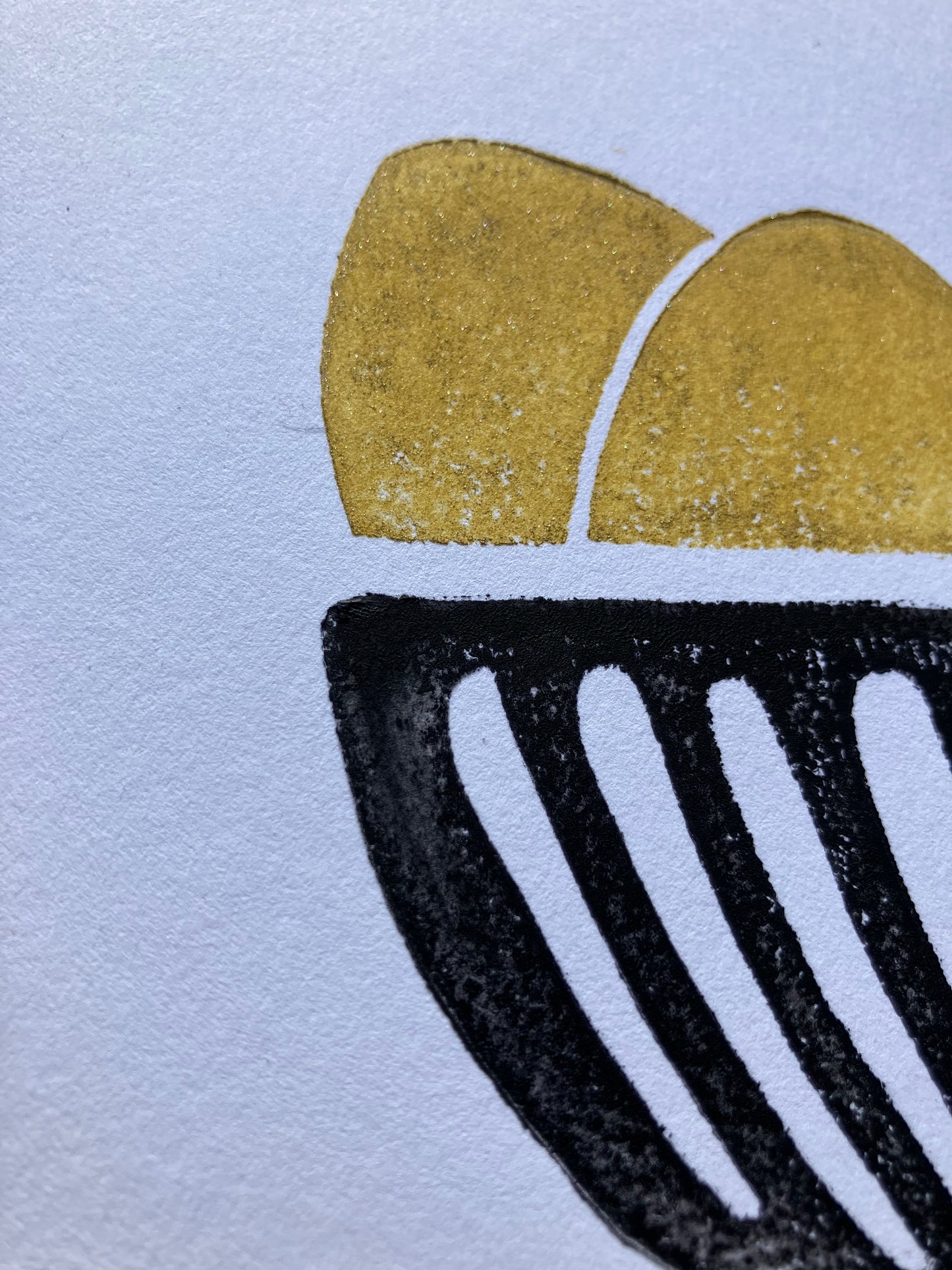 Five golden eggs - Linocut print (8x10in)