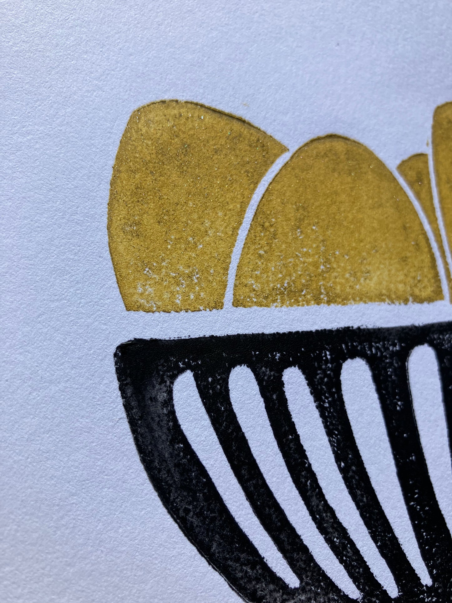 Five golden eggs - Linocut print (8x10in)