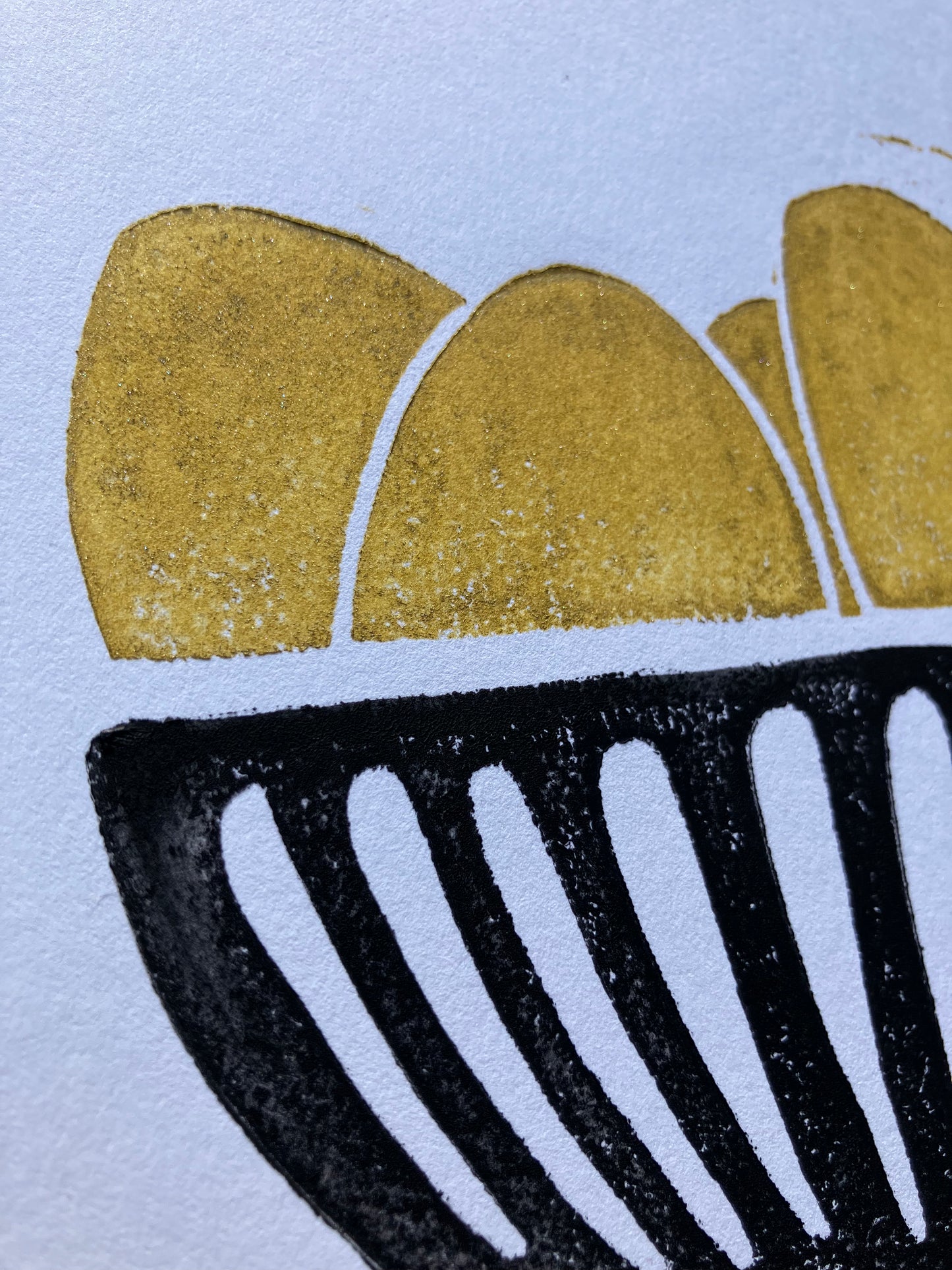 Five golden eggs - Linocut print (8x10in)