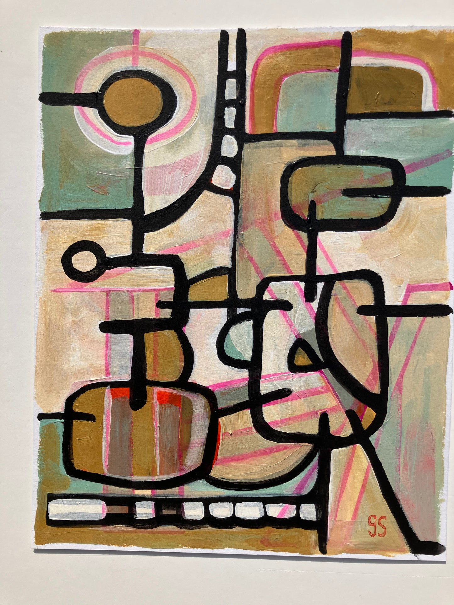 Mid-Century acrylic painting #5 (8x10in)