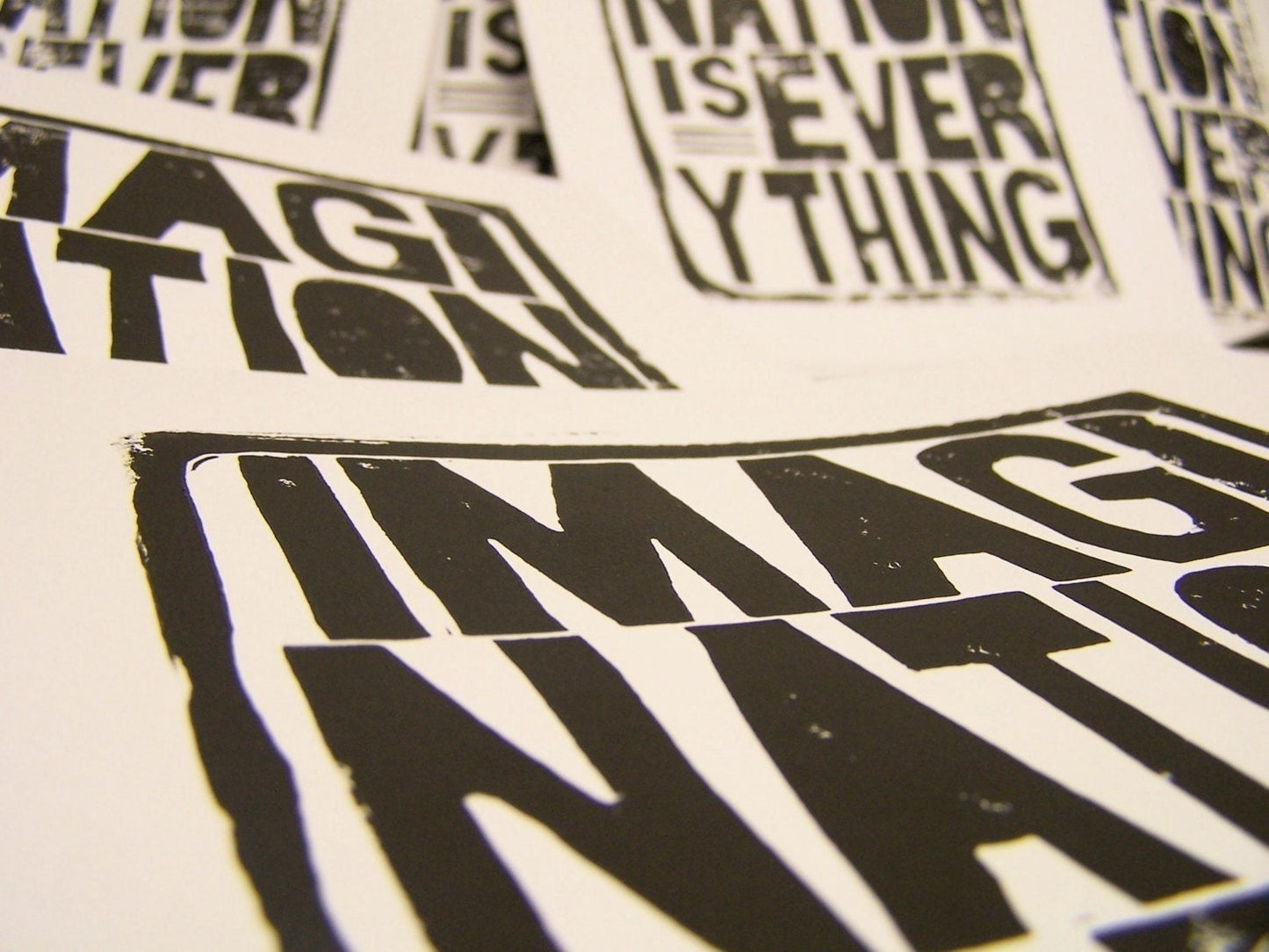 Imagination is everything - Linocut print (8x10in)