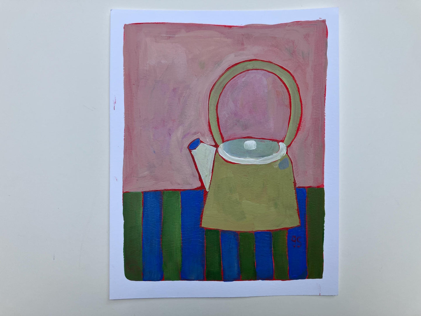 Teapot still life - Original acrylic abstract painting (8x10in)