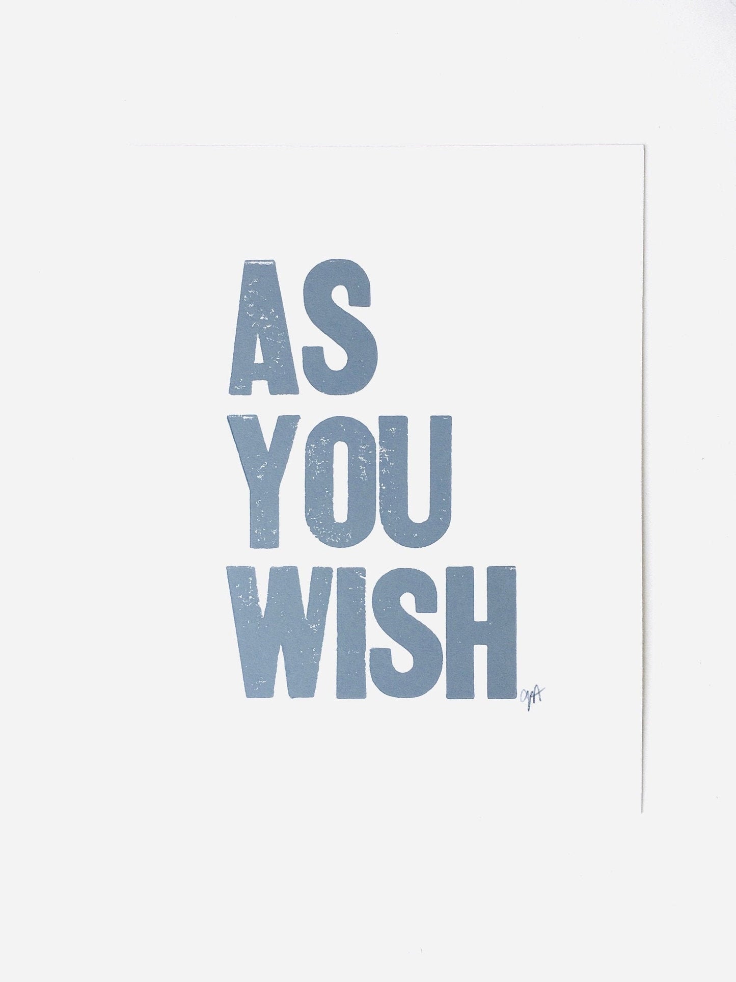 As you wish  - Linocut print (8x10in)