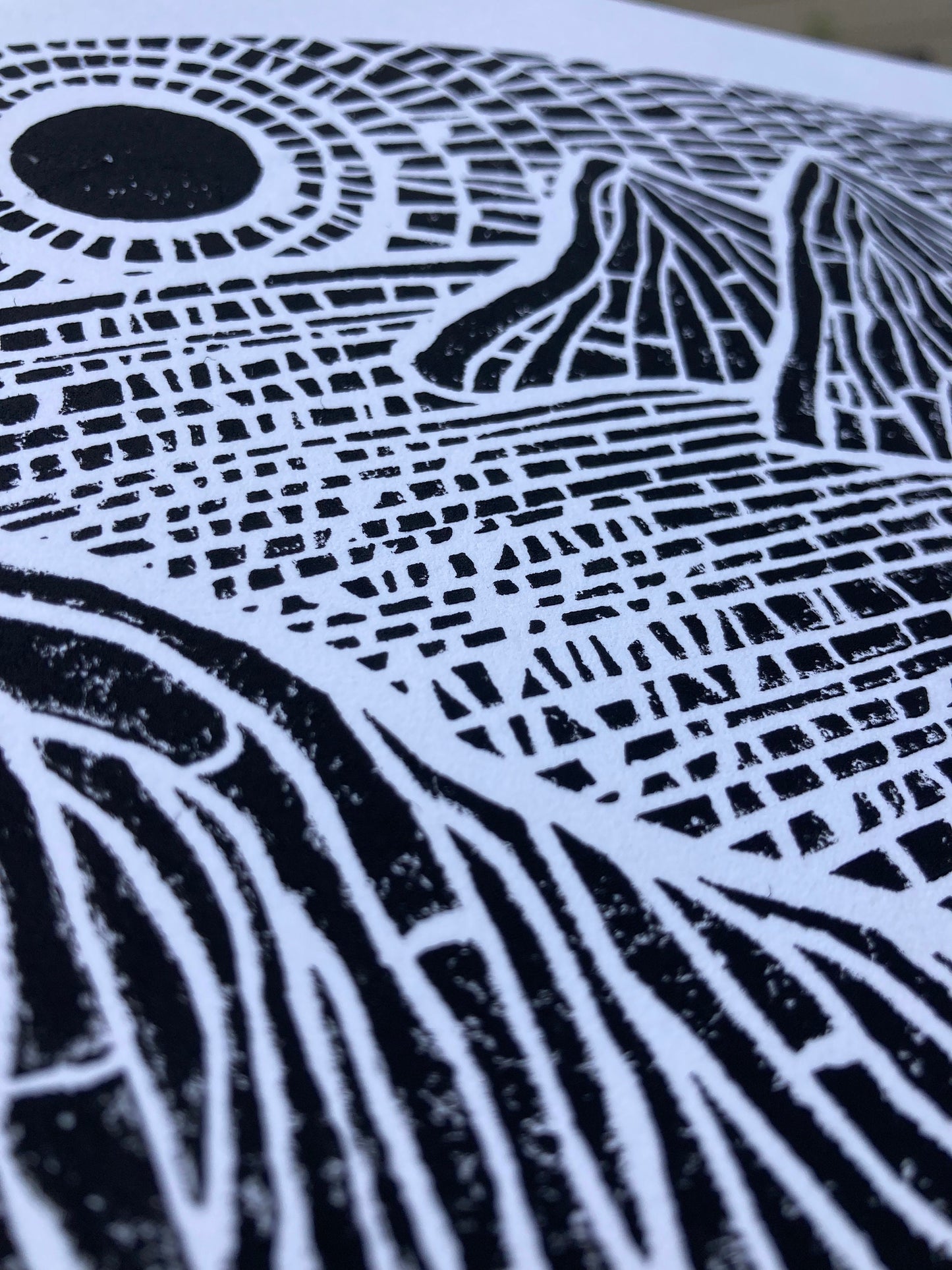 Sunset on the islands - Linocut print (8x10in)