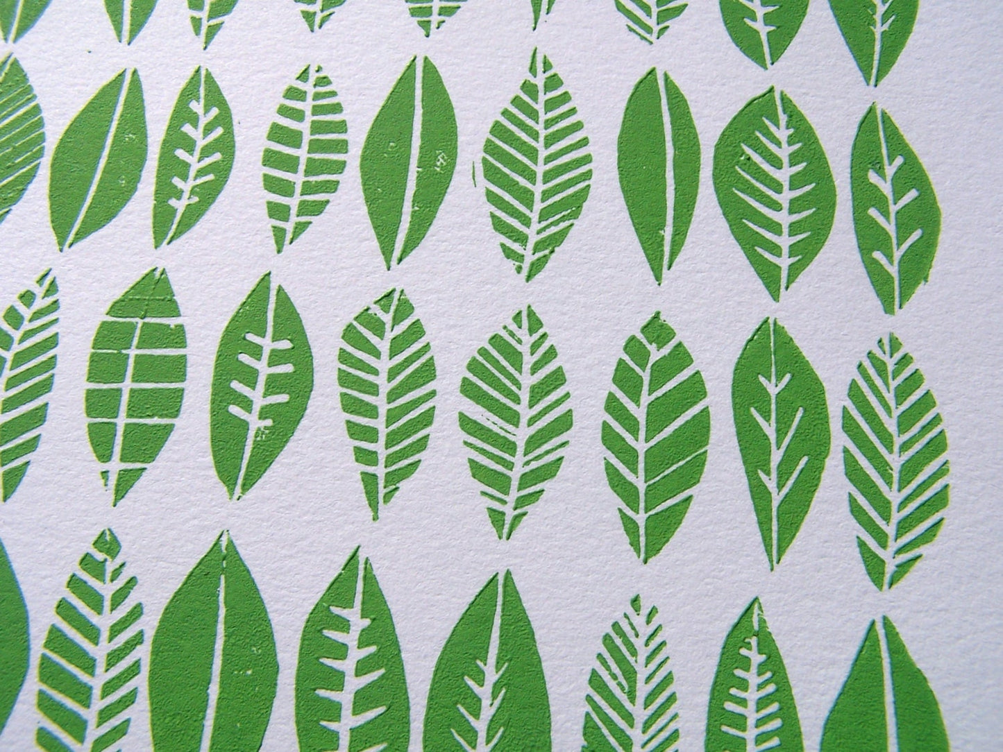 Leaf Collection - Linocut print (8x10in)