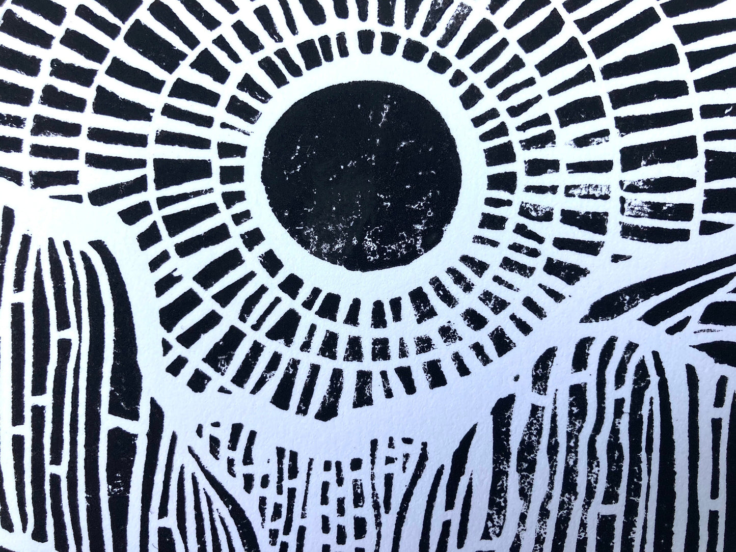 Sunset on the mountains - Linocut print (8x10in)