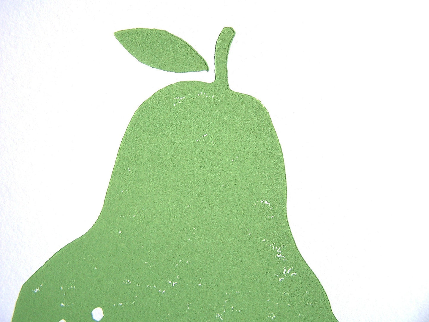 Green pear - Linocut print (8x10in)