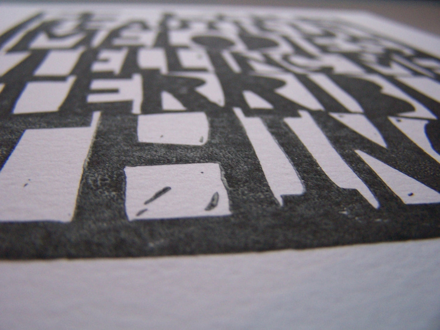 LINOCUT - I like beautiful melodies - Hand-pressed linoleum block print (8x10in)