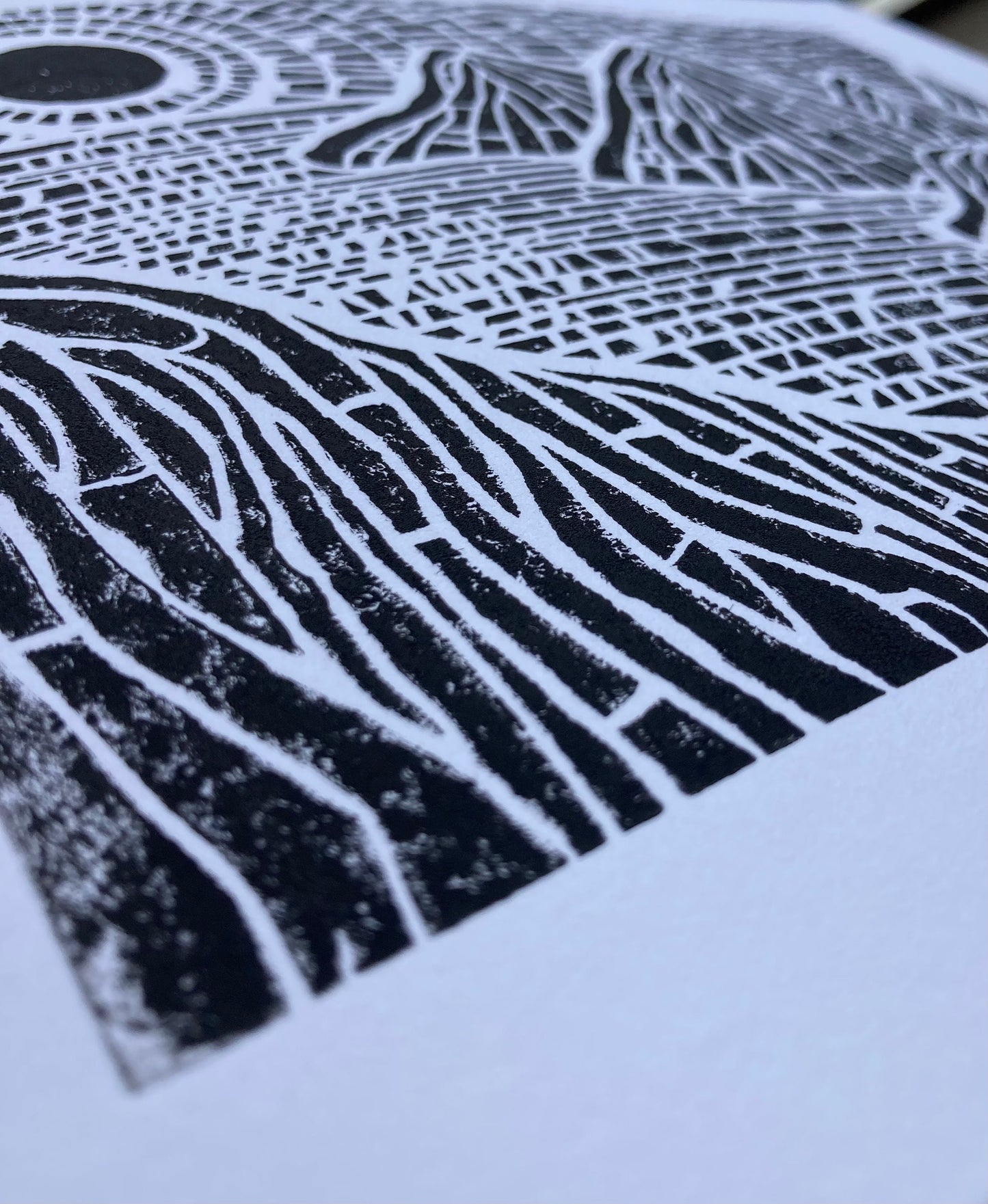 Sunset on the islands - Linocut print (8x10in)
