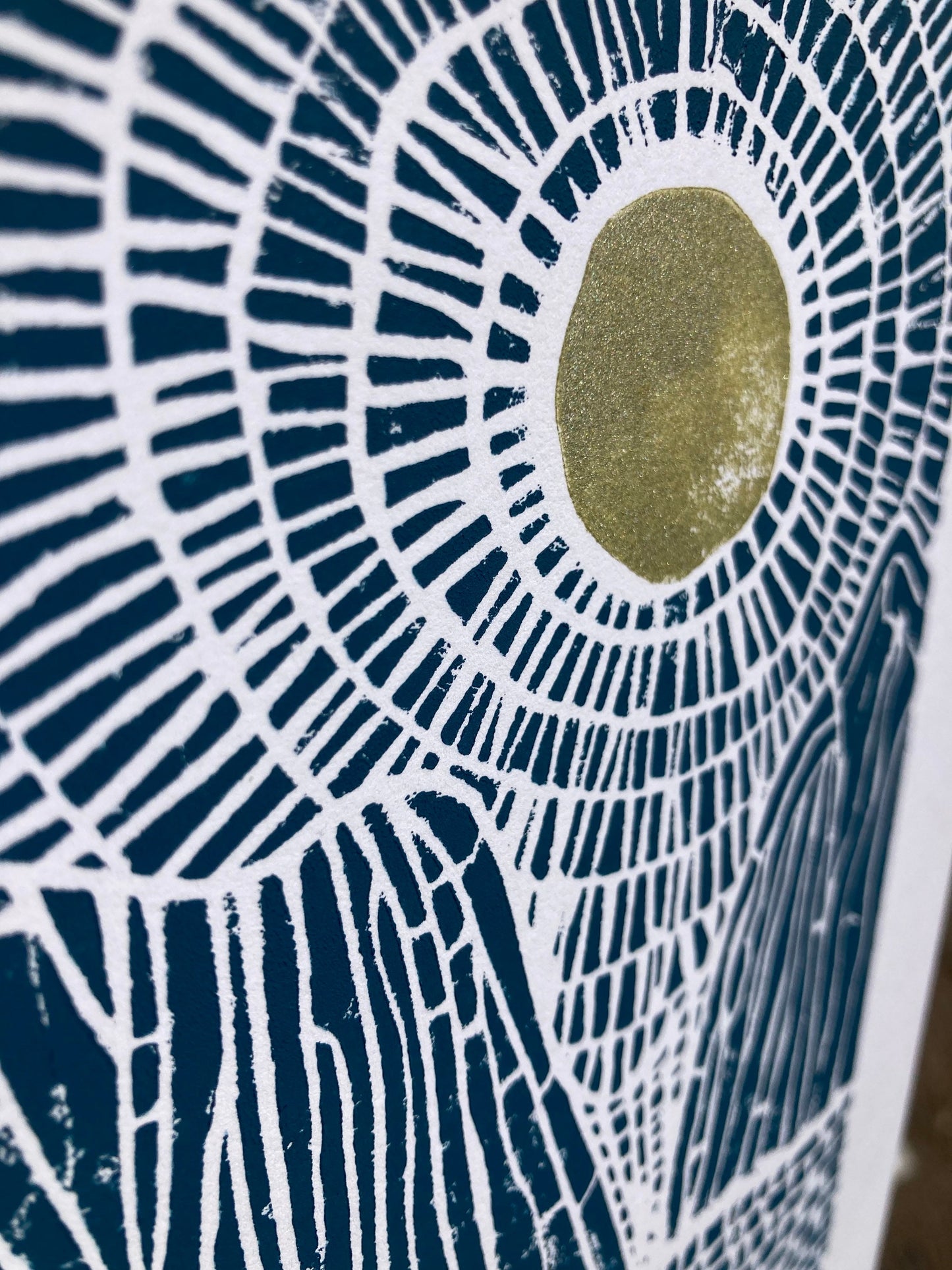 Sunset on the mountains - Linocut print (8x10in)