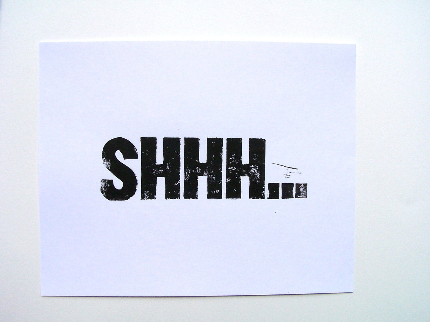 LINOCUT - Shhh - Hand-pressed linoleum block print (8x10in)