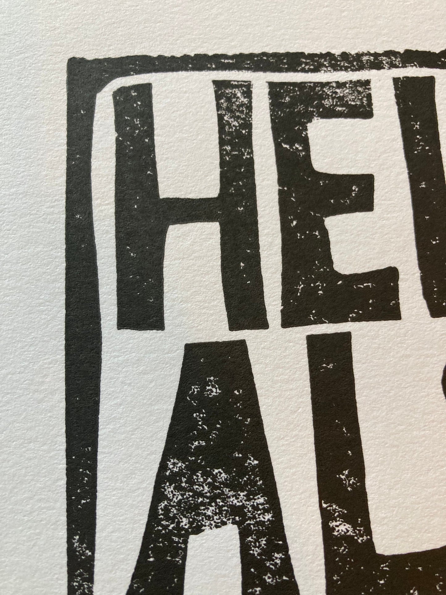 Hello. Also, I love you - Linocut print (8x10in)