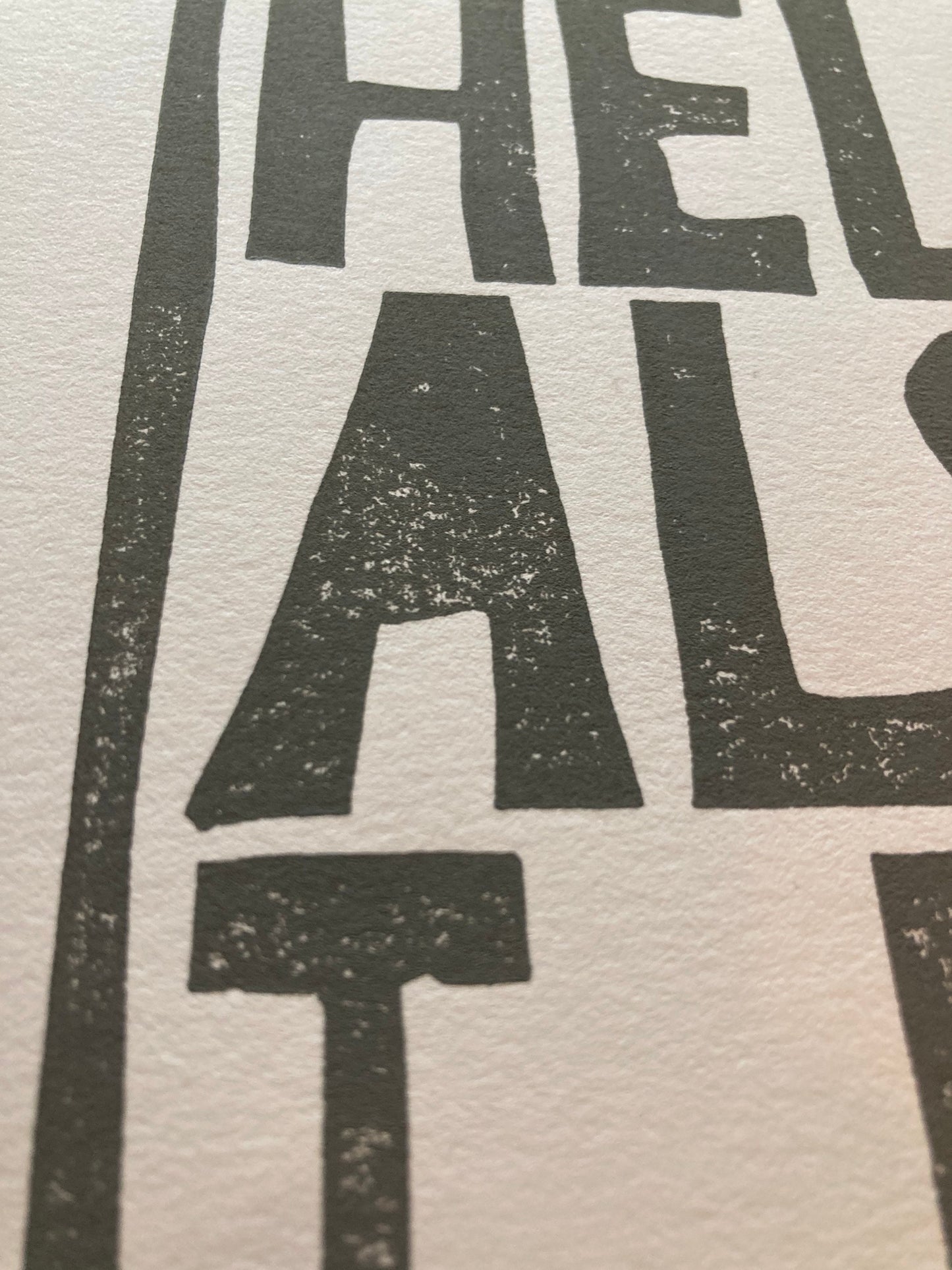 Hello Also I Love You - Linocut print (8x10in)