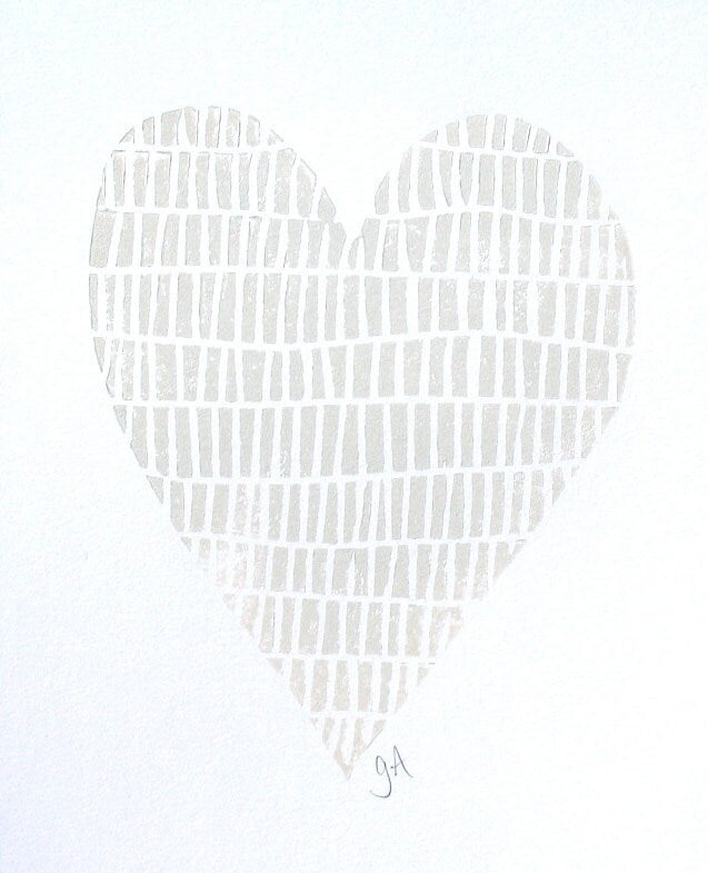 Heart - Linocut print (8x10in)