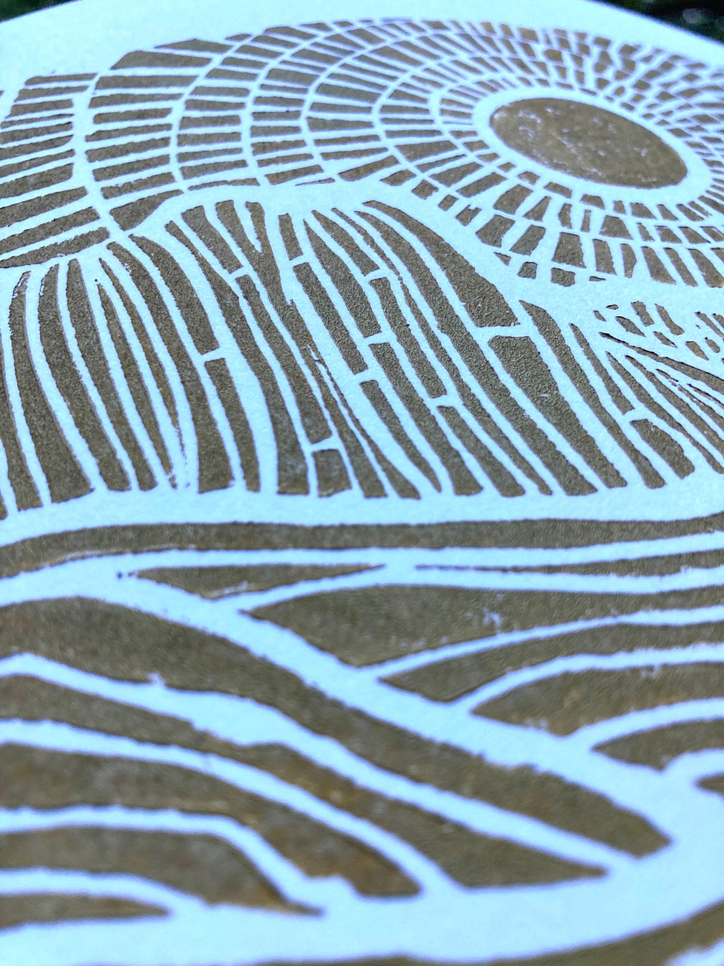 Sunset on the islands - Linocut print (8x10in)