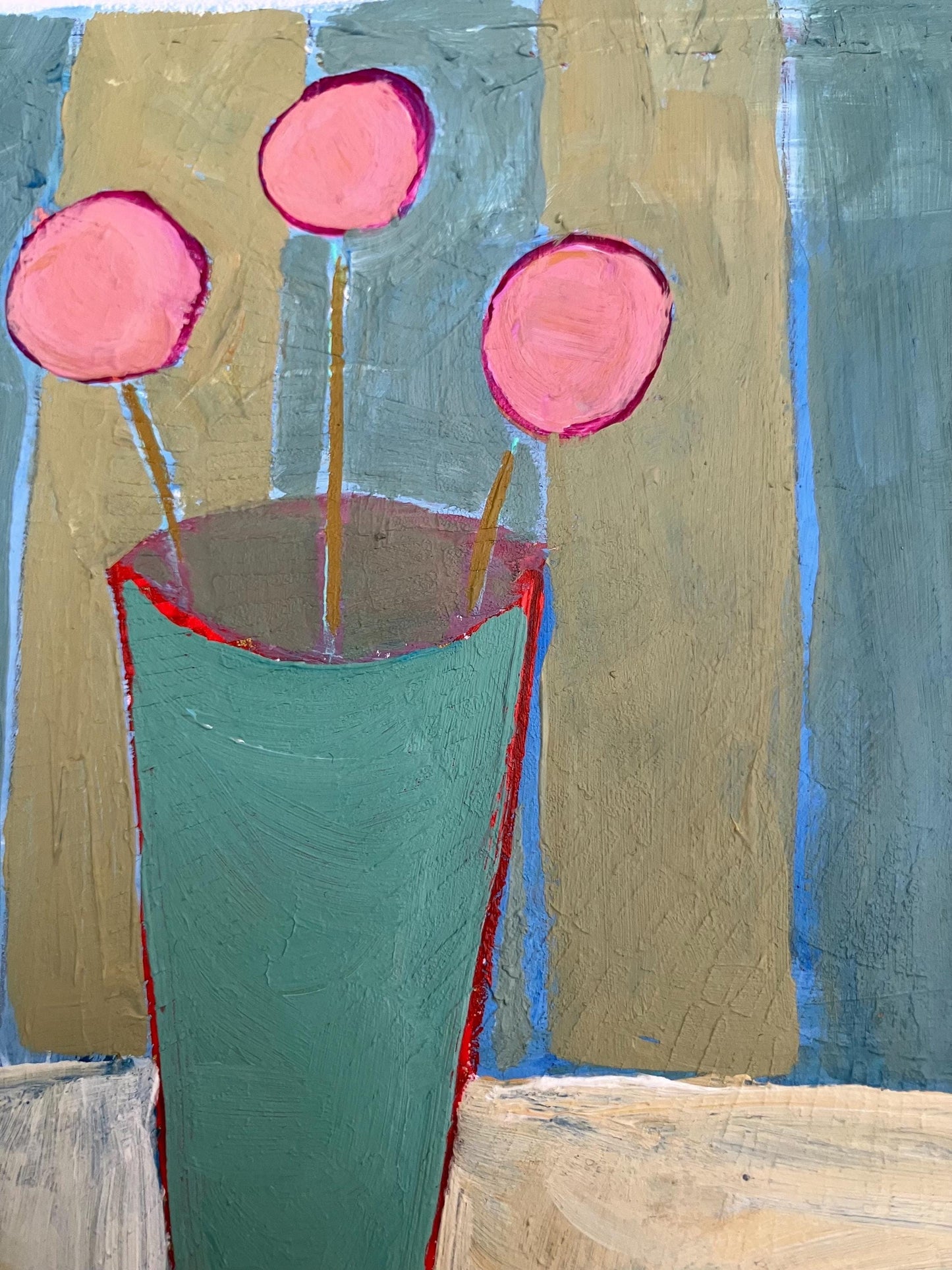 Still life - Original acrylic abstract painting - bouquet with oranges (8x10in)
