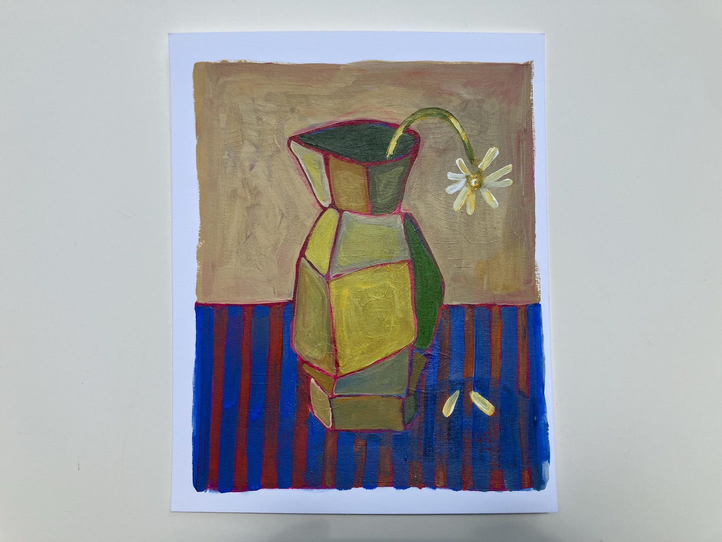 Droopy daisy original acrylic painting (8x10in)