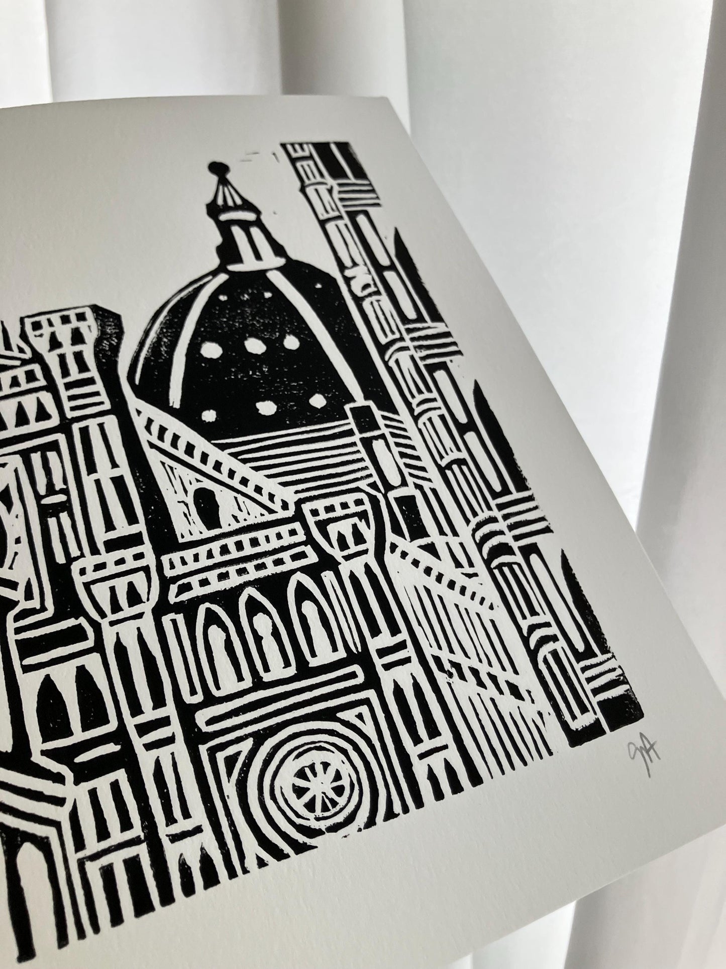 The Duomo - Florence, Italy - Linocut print (8x10in)