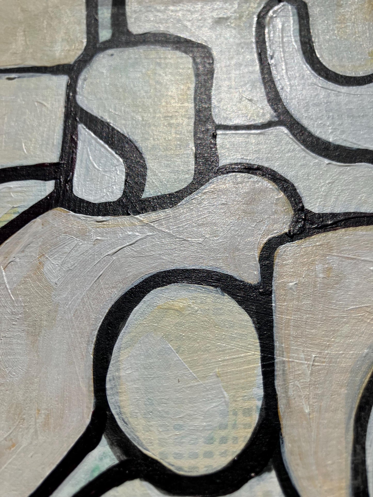 Neutral mid century painting #1 - Original acrylic painting (8x10in)
