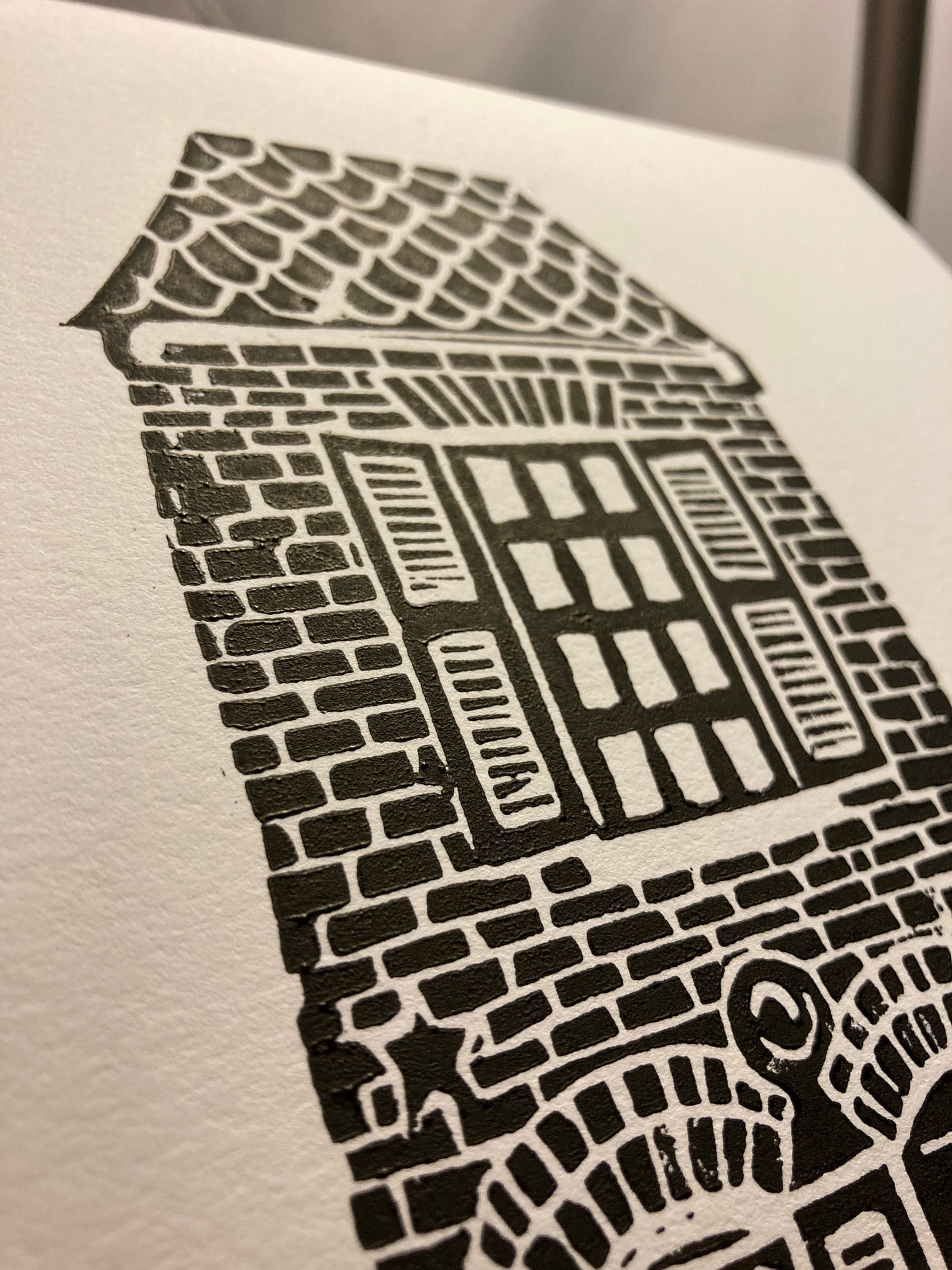 Spite House - Linocut print (8x10in)
