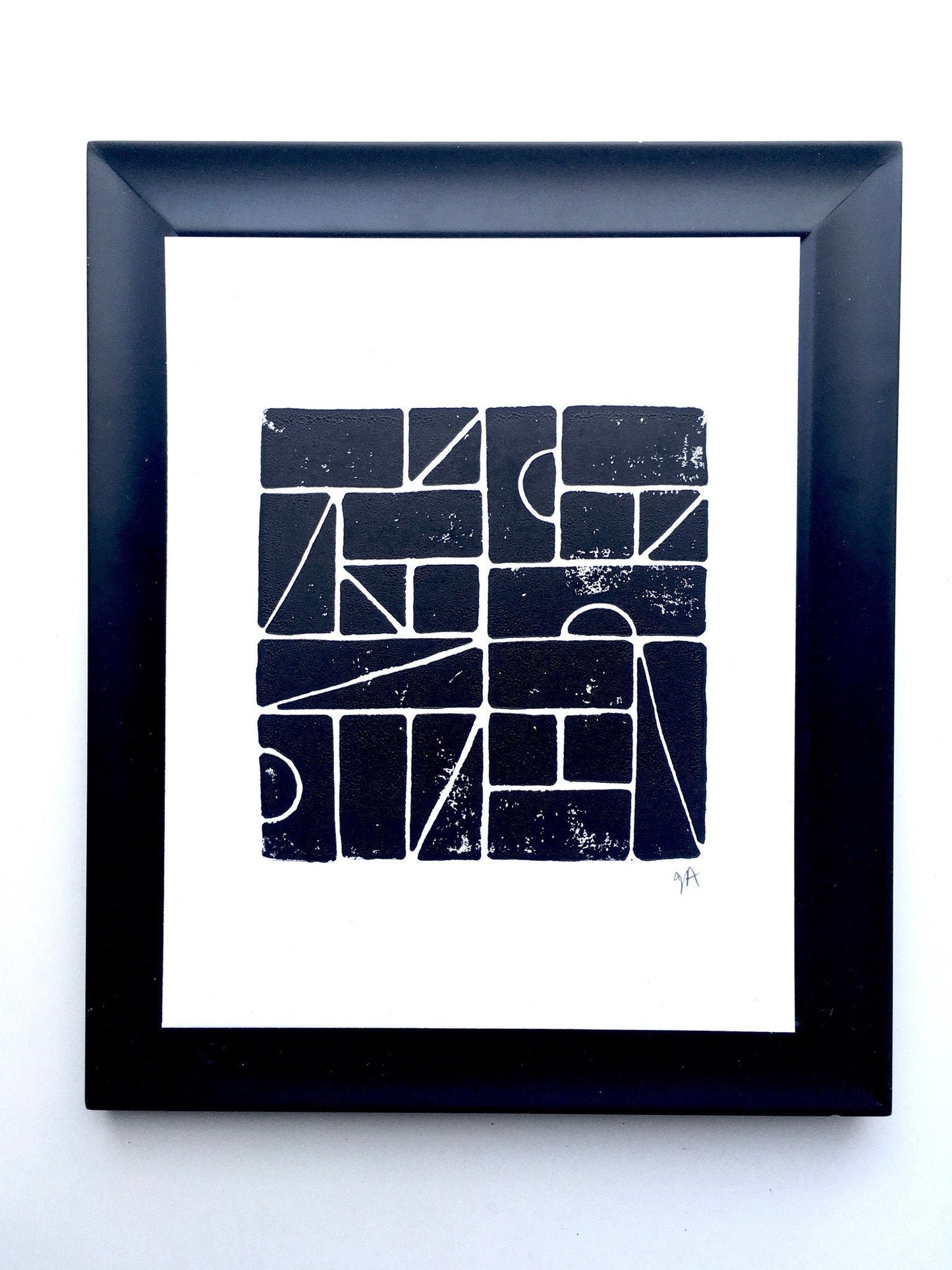 Danish Modern Blocks - Linocut print (8x10in)