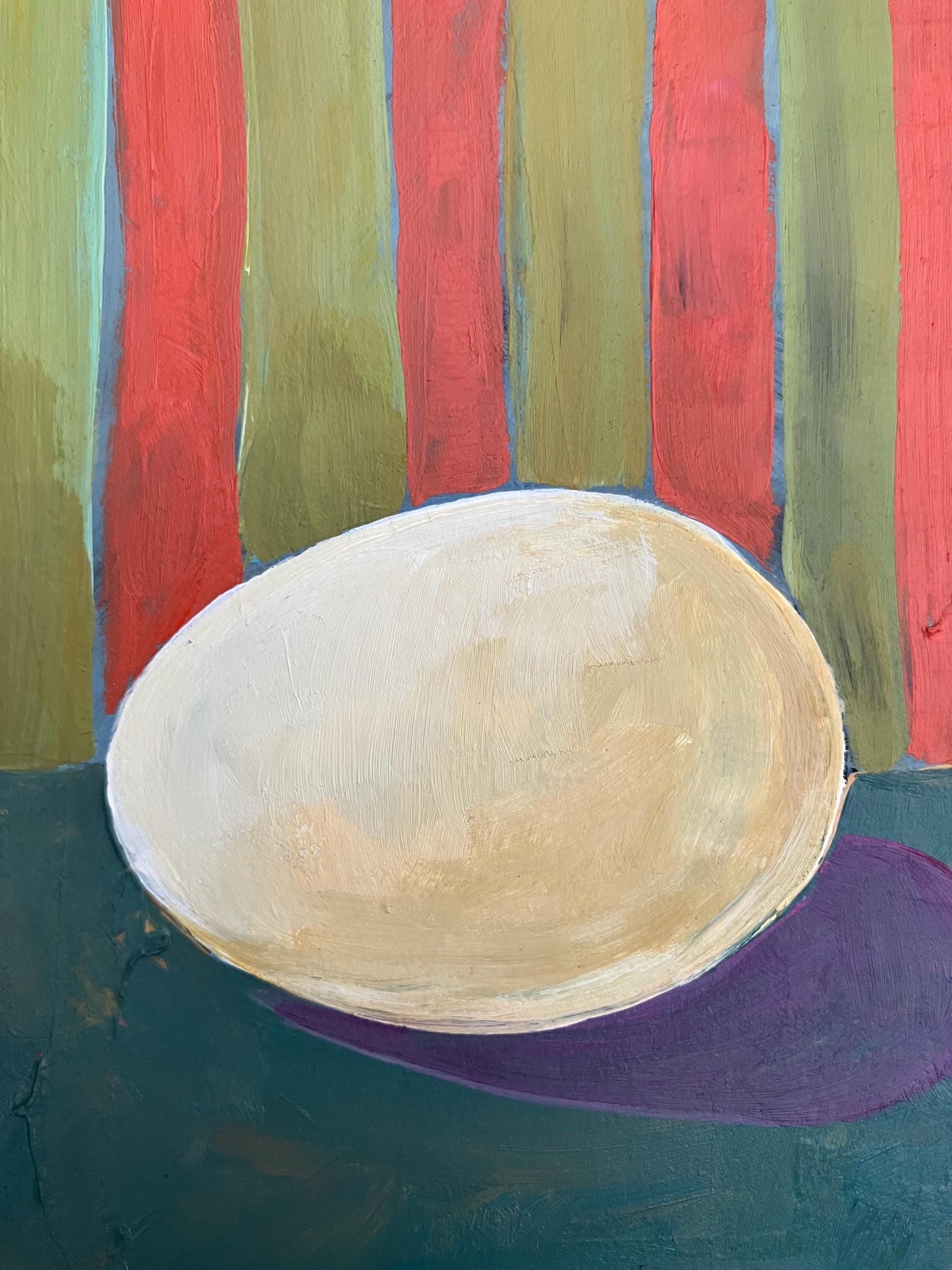 Simple egg #1 - Original acrylic abstract painting (8x10in)