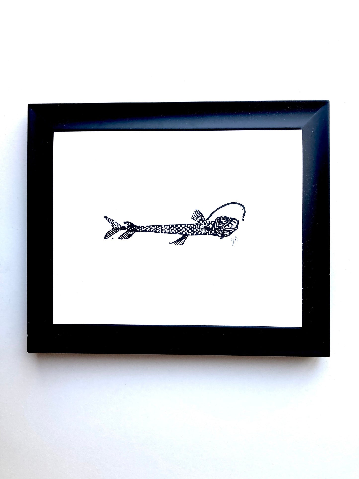 Viperfish - Linocut print (8x10in)
