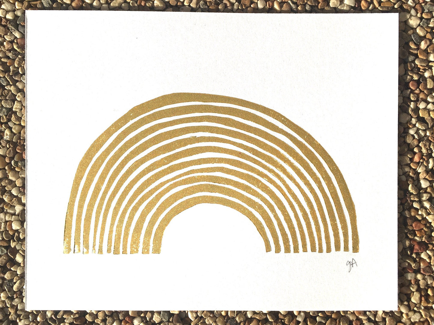 Rainbow - Linocut print (8x10in)