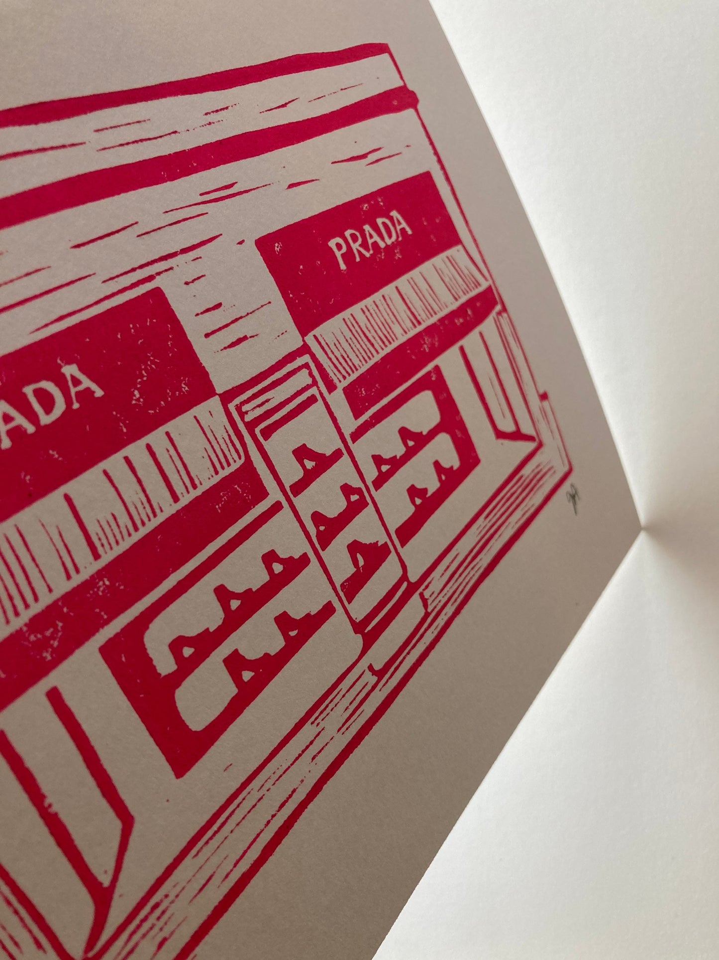 Prada Marfa - Linocut print (8x10in)