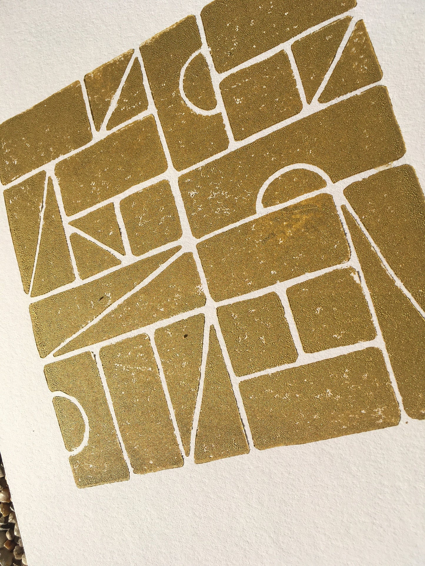 LINOCUT - Danish Modern blocks - Hand-pressed linoleum block print (8x10in)