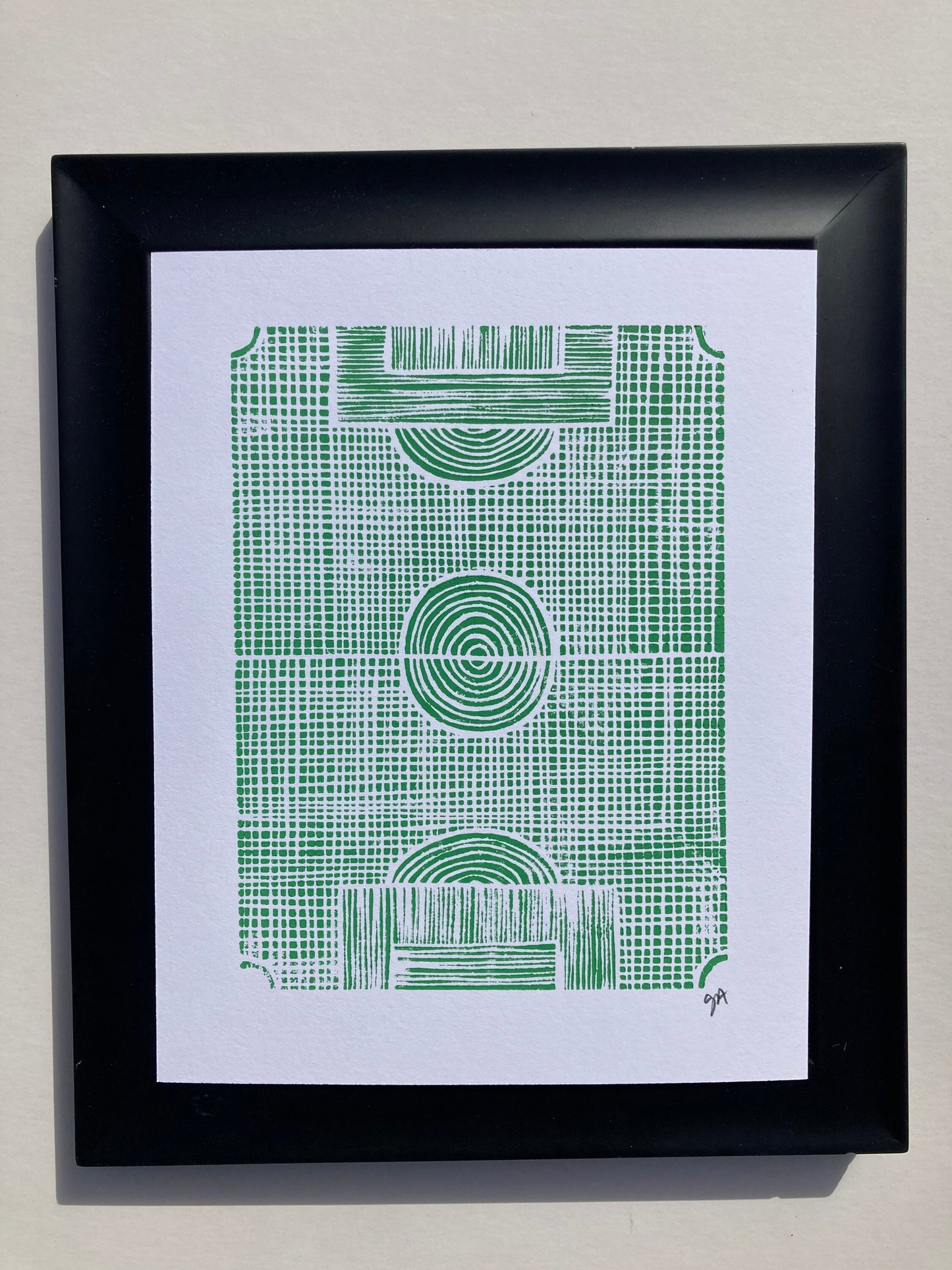 Soccer field - Linocut print (8x10in)