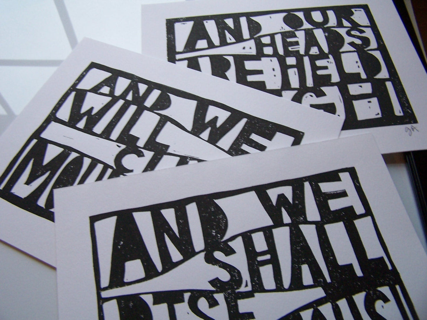 And we will climb mountains - Linocut print (8x10in)
