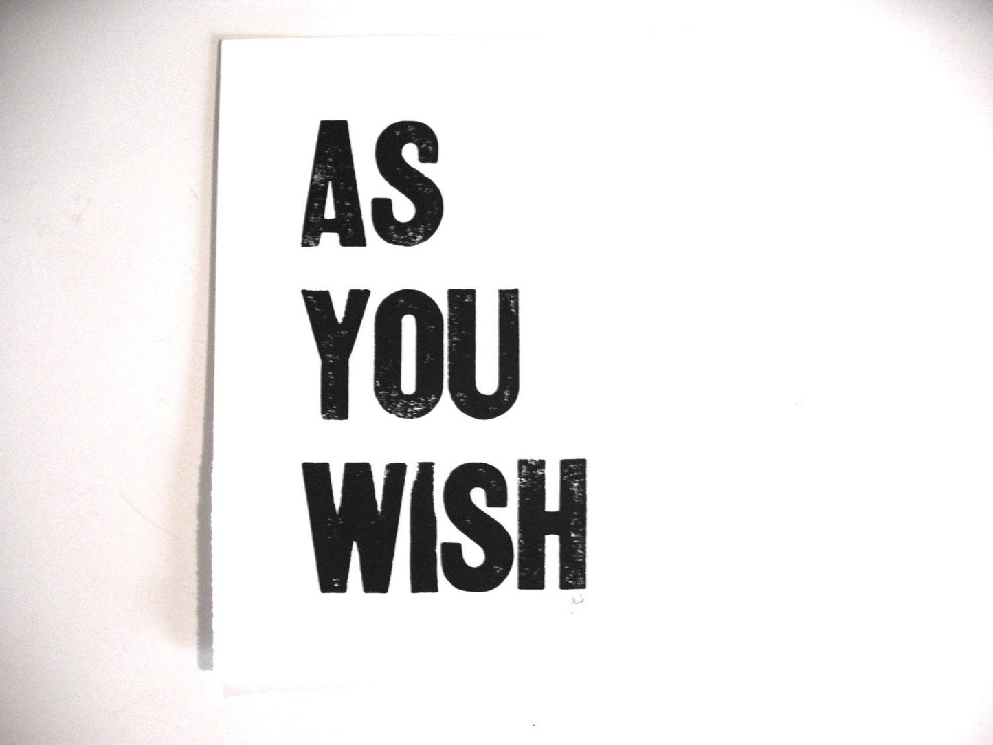 As you wish - Linocut print (8x10in)