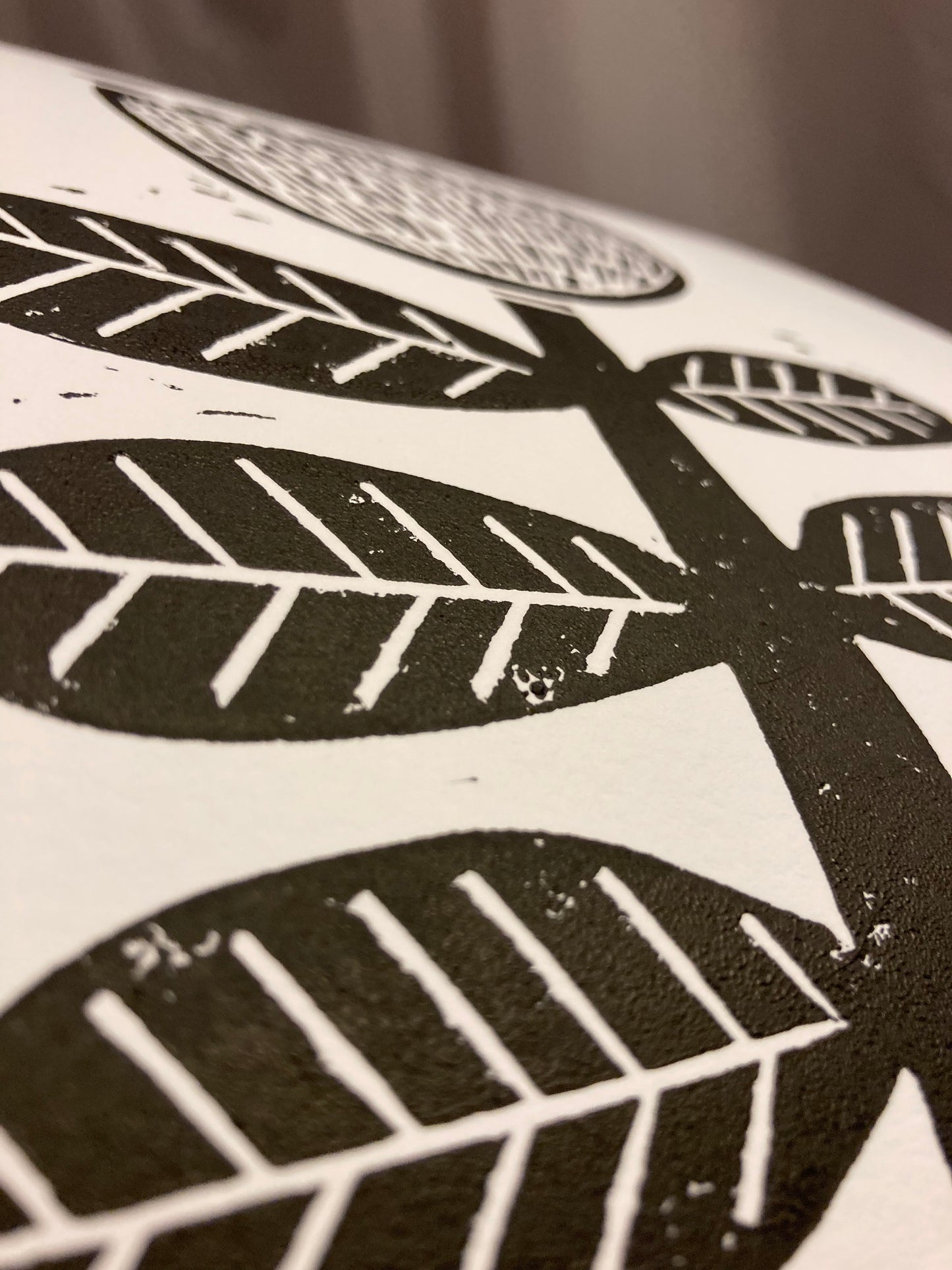 Scandinavian flower - Linocut print (8x10in)