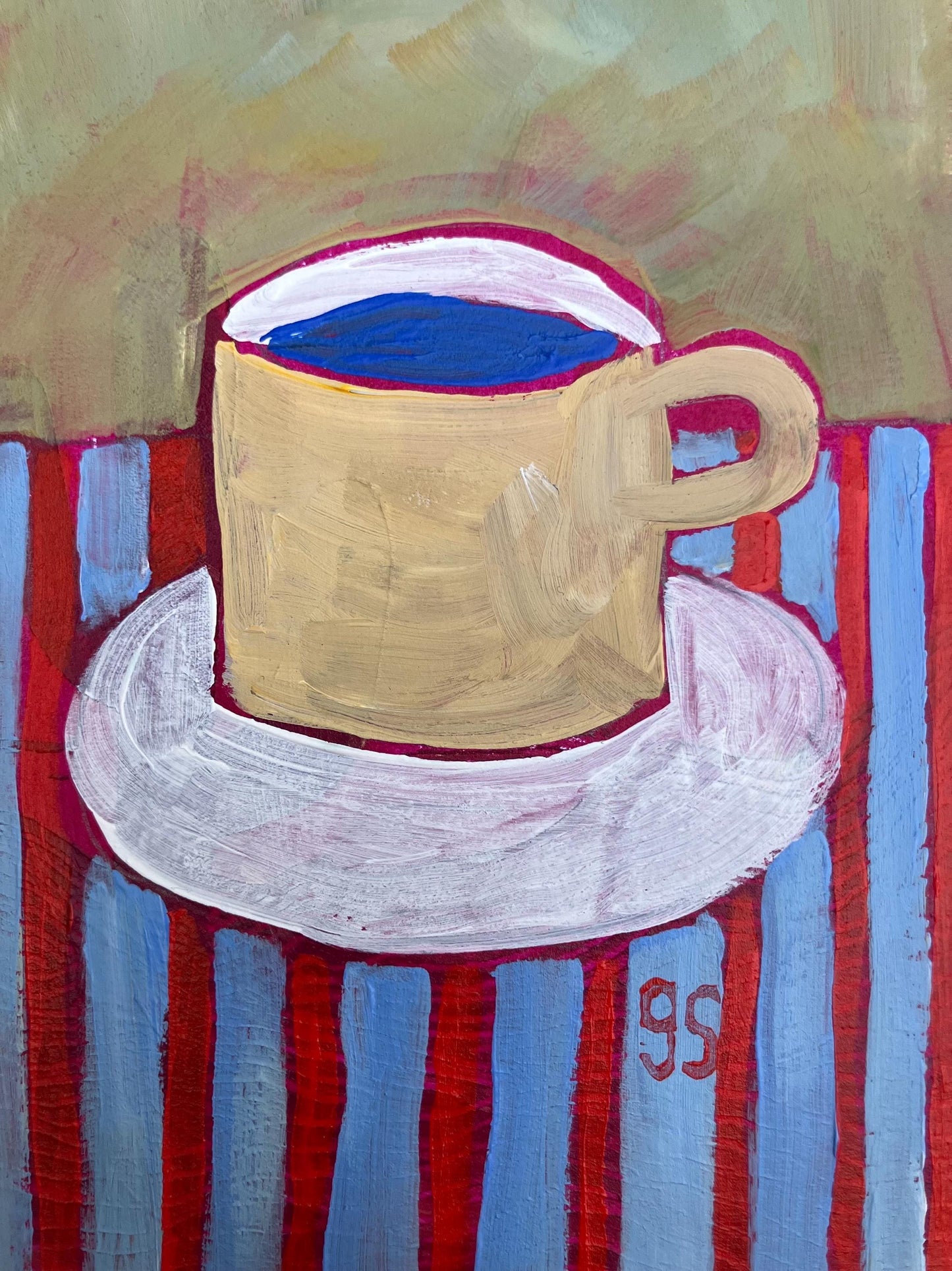 Coffee cup #3 - Original painting of a simple coffee cup (8x10in)
