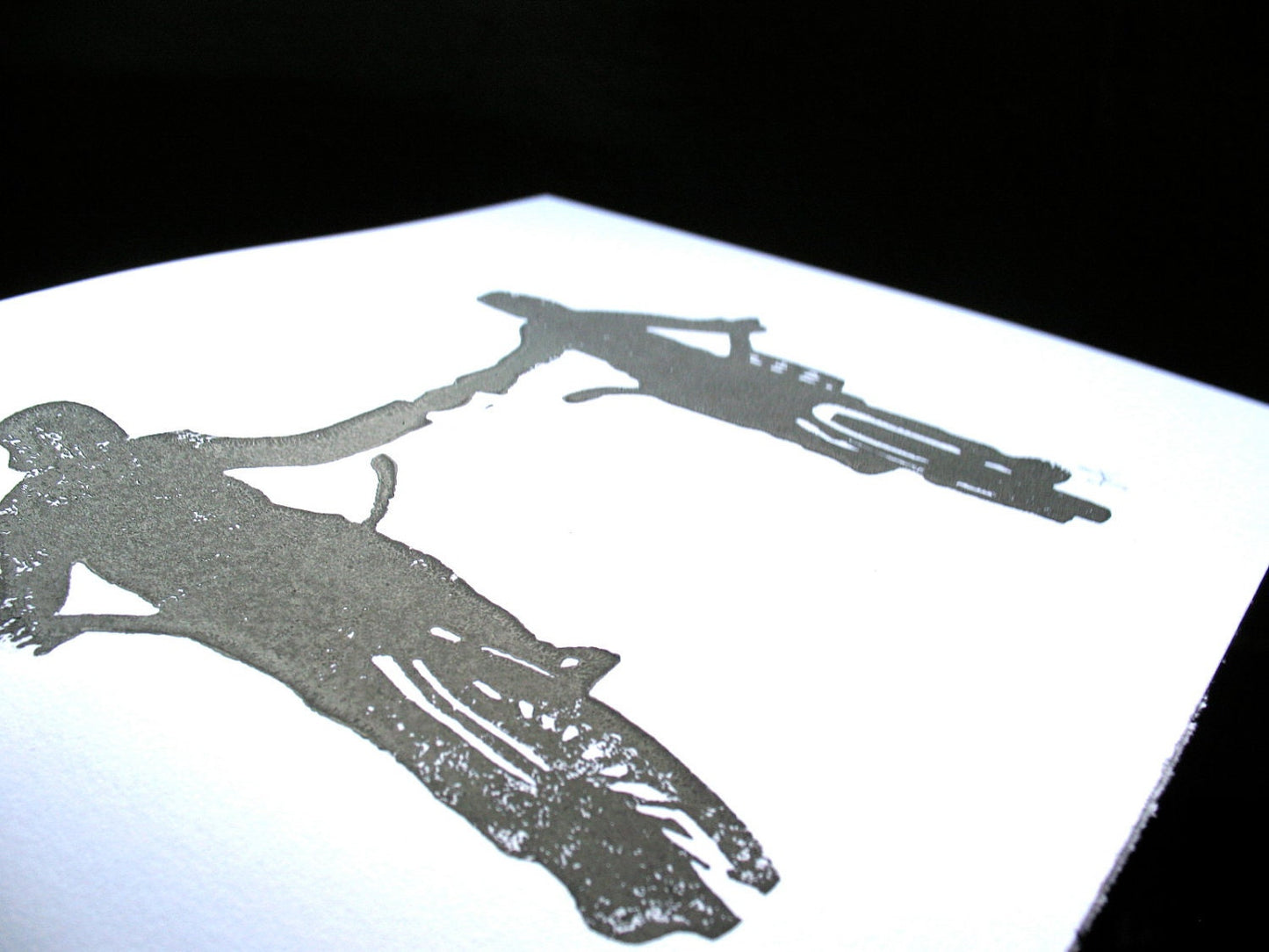 Holding Hands - Linocut print (8x10in)