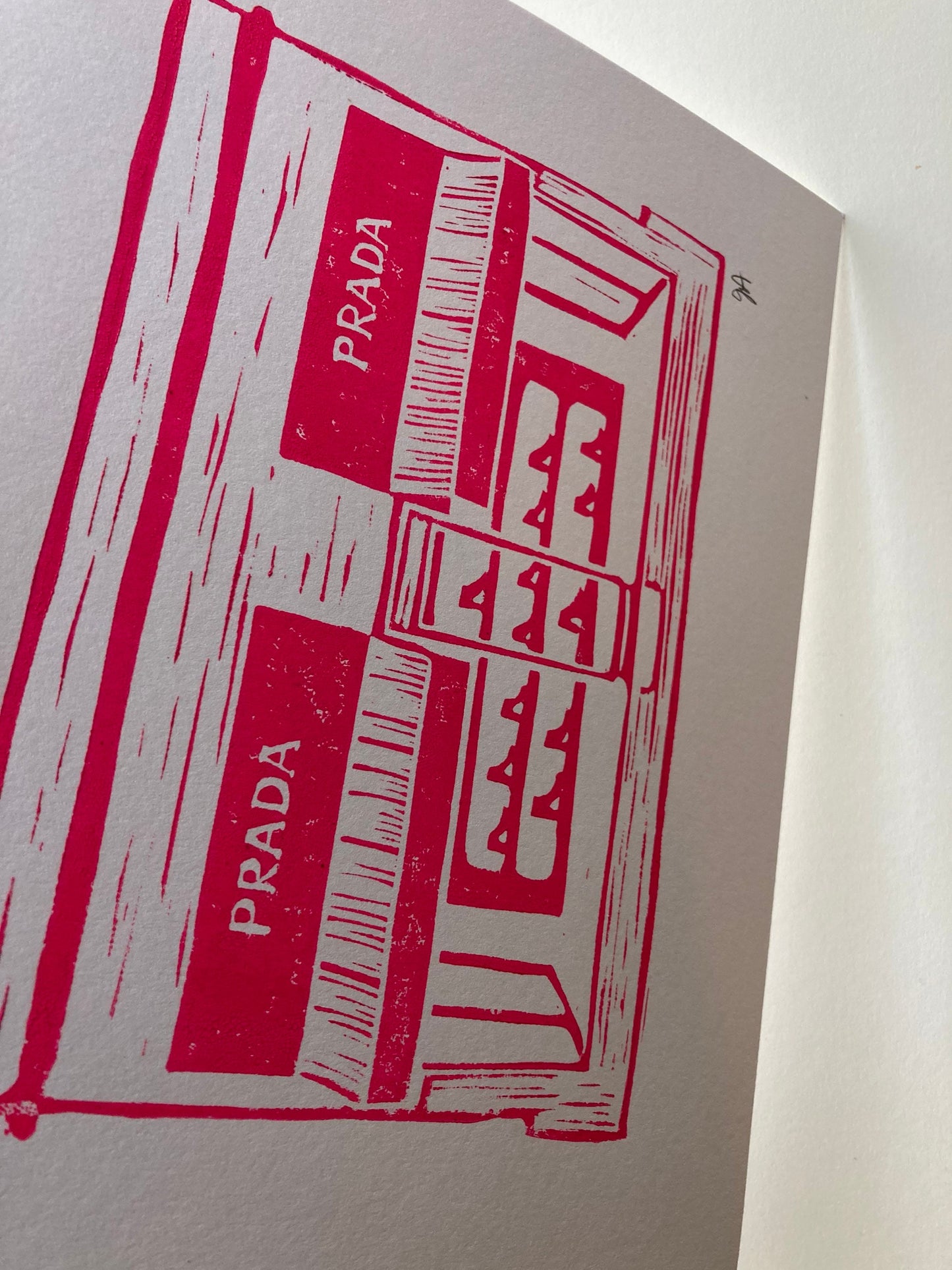 Prada Marfa - Linocut print (8x10in)