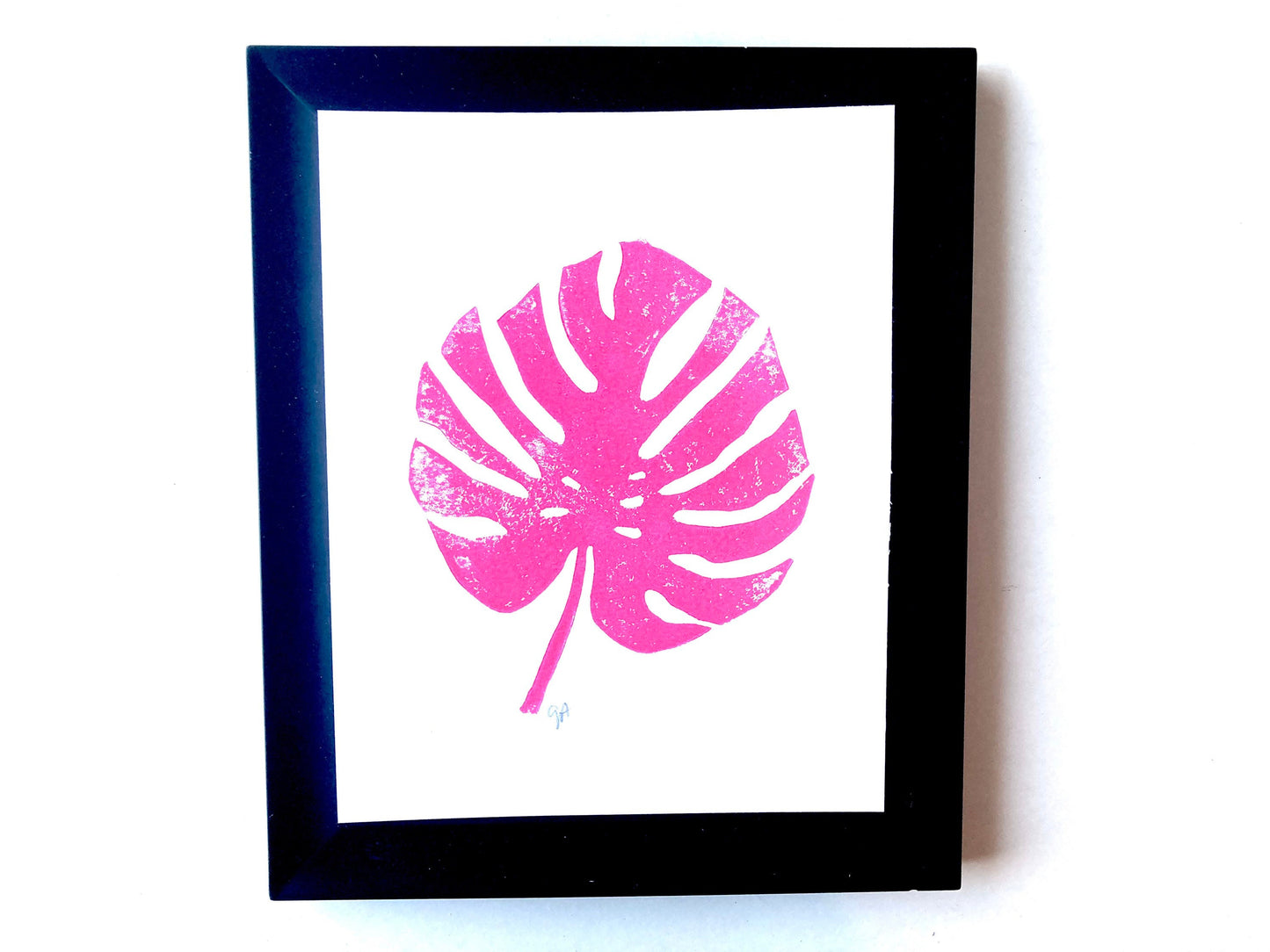 Monstera Leaf  - Linocut print (8x10in)
